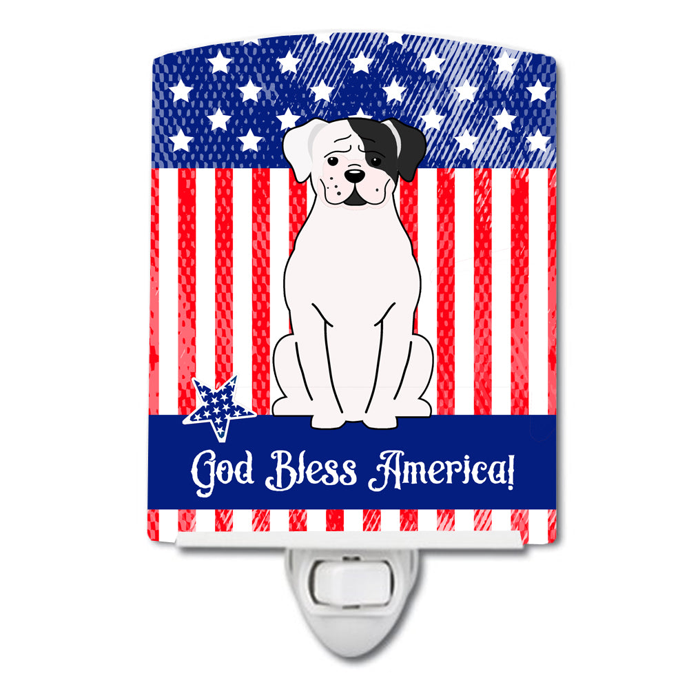 Patriotic USA White Boxer Cooper Ceramic Night Light BB3109CNL - the-store.com