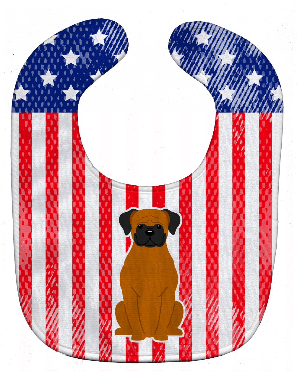 Patriotic USA Fawn Boxer Baby Bib BB3110BIB - the-store.com