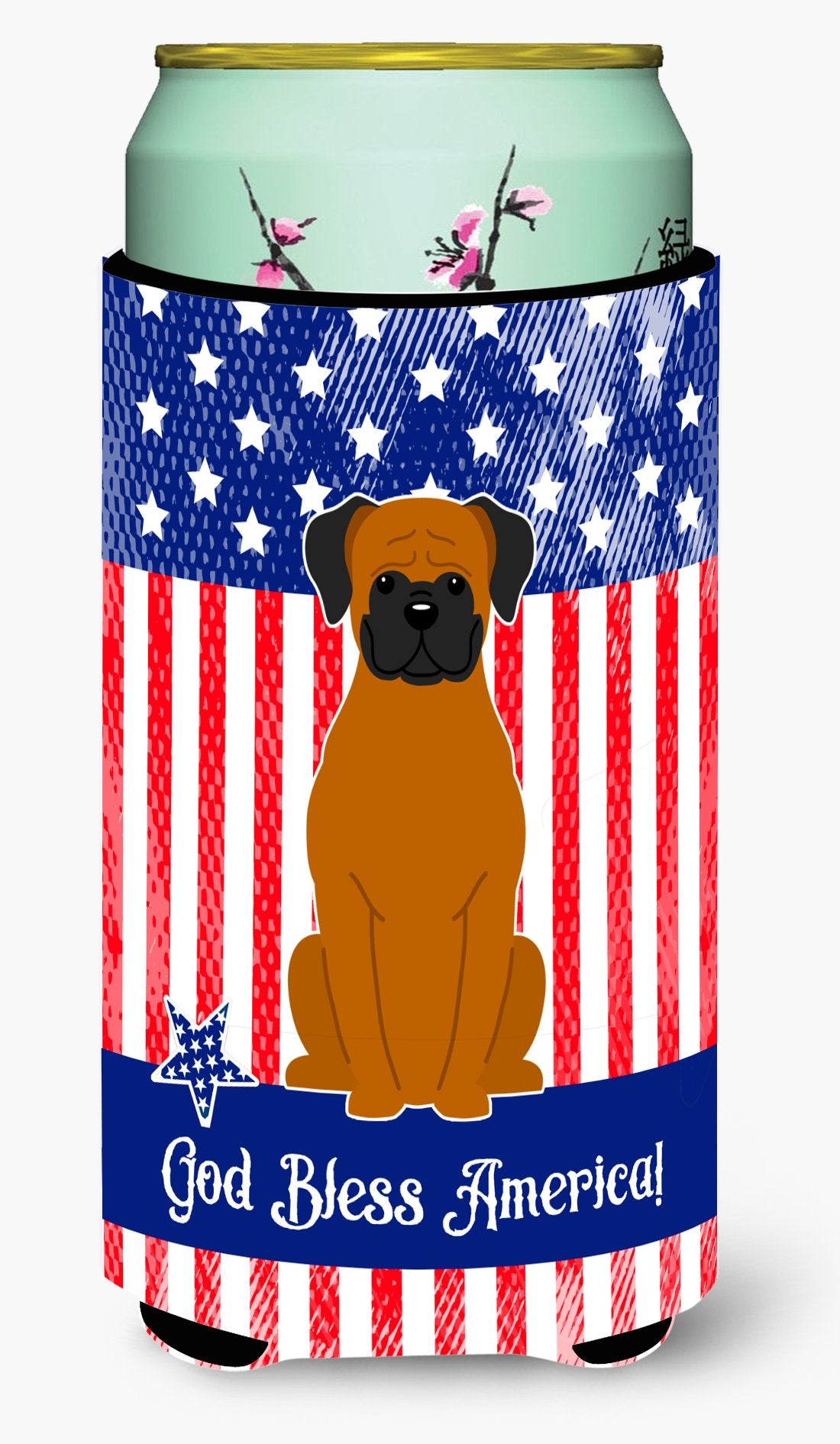 Patriotic USA Fawn Boxer Tall Boy Beverage Insulator Hugger by Caroline&#39;s Treasures