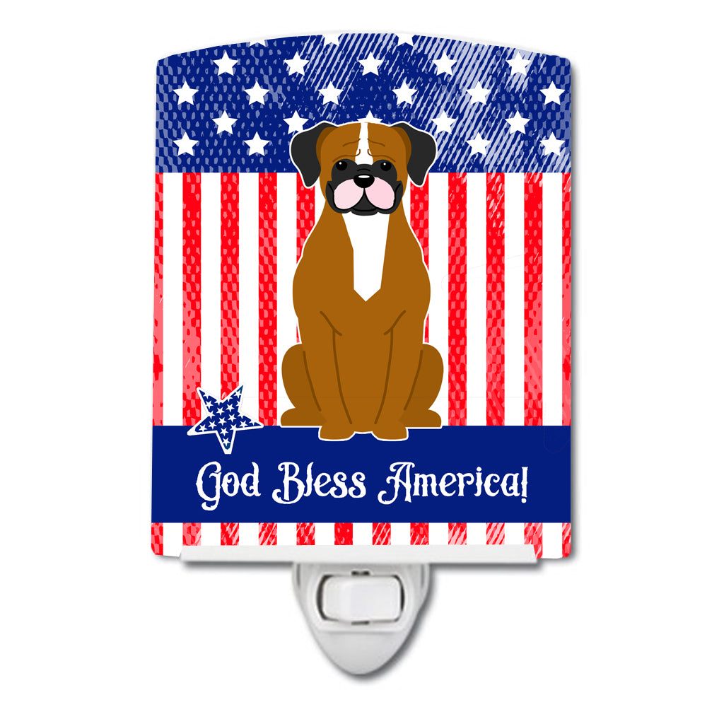 Patriotic USA Flashy Fawn Boxer Ceramic Night Light BB3111CNL - the-store.com