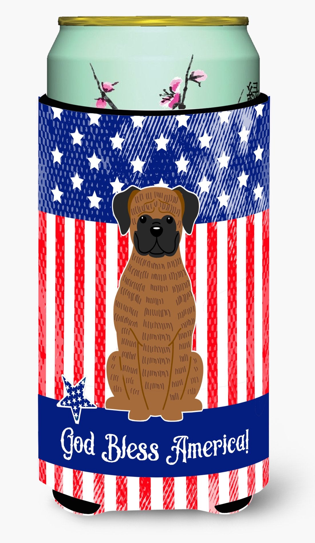 Patriotic USA Brindle Boxer Tall Boy Beverage Insulator Hugger BB3112TBC by Caroline's Treasures