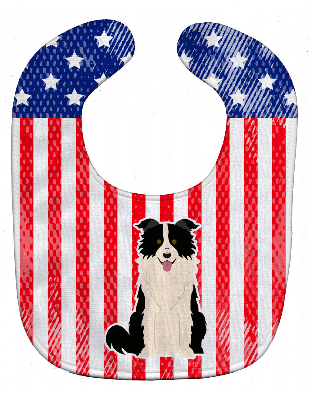 Patriotic USA Border Collie Black White Baby Bib BB3113BIB - the-store.com