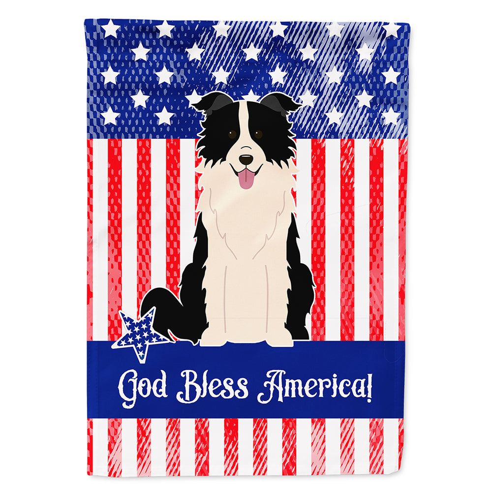 Patriotic USA Border Collie Black White Flag Canvas House Size BB3113CHF  the-store.com.