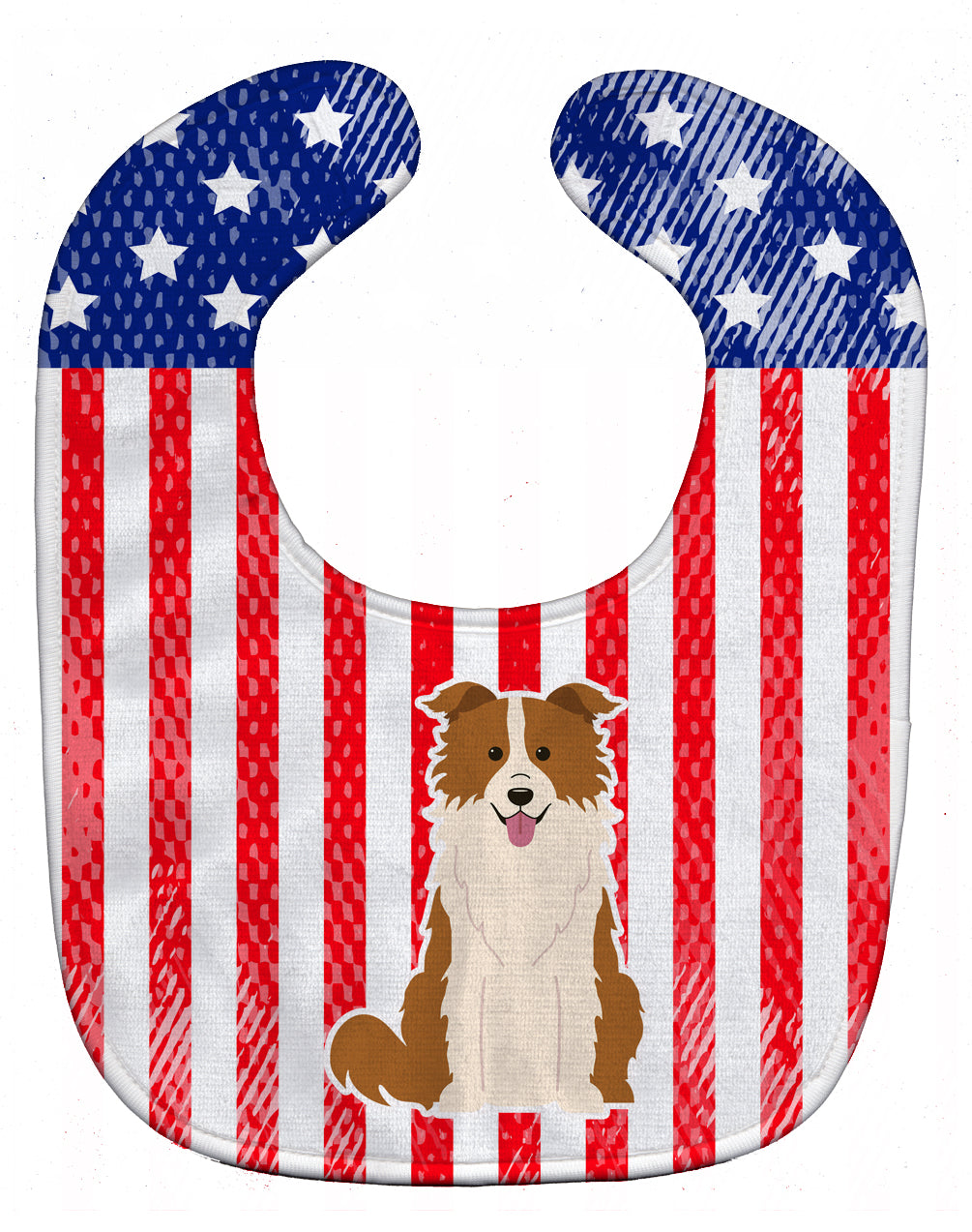 Patriotic USA Border Collie Red White Baby Bib BB3114BIB - the-store.com