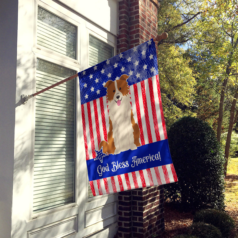 Patriotic USA Border Collie Red White Flag Canvas House Size BB3114CHF  the-store.com.