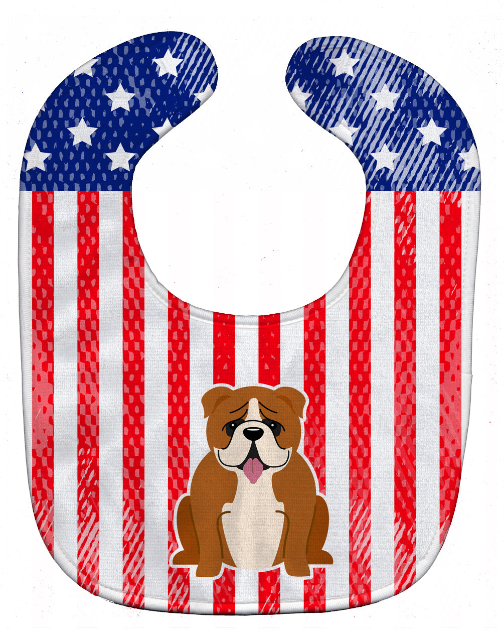 Patriotic USA English Bulldog Red White Baby Bib BB3115BIB - the-store.com