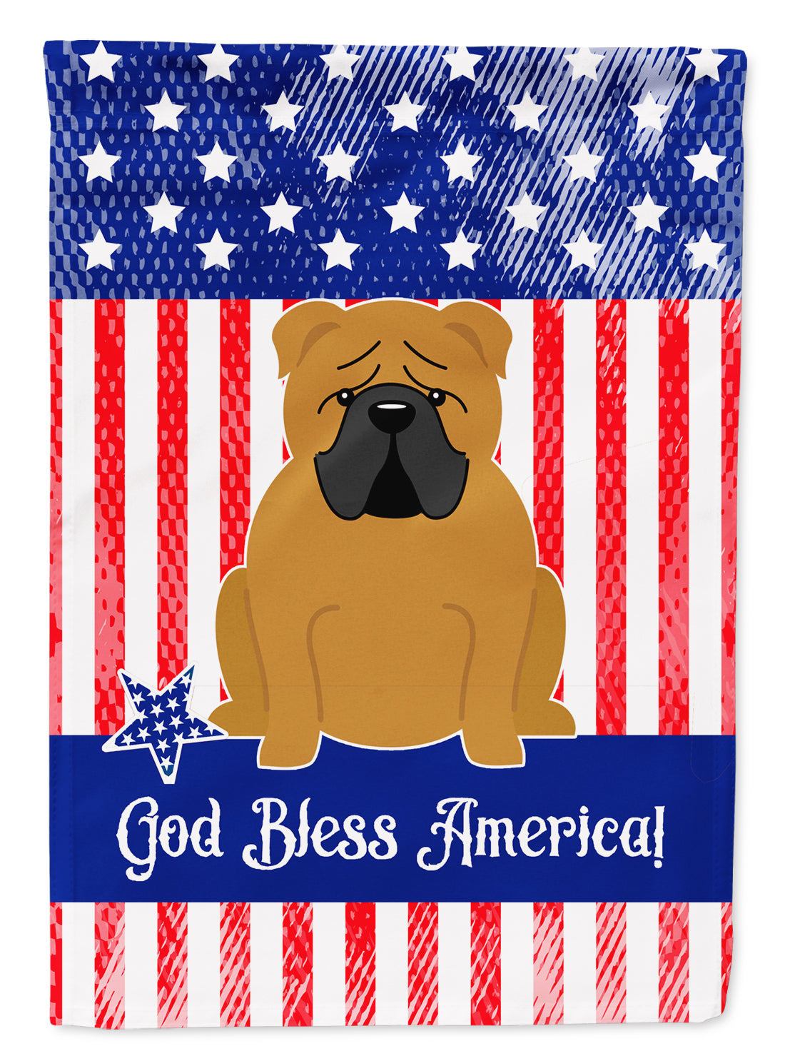 Patriotic USA English Bulldog Red Flag Garden Size  the-store.com.