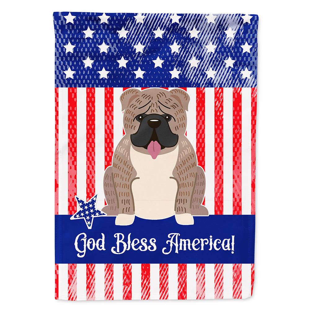 Patriotic USA English Bulldog Grey Brindle  Flag Canvas House Size BB3121CHF  the-store.com.