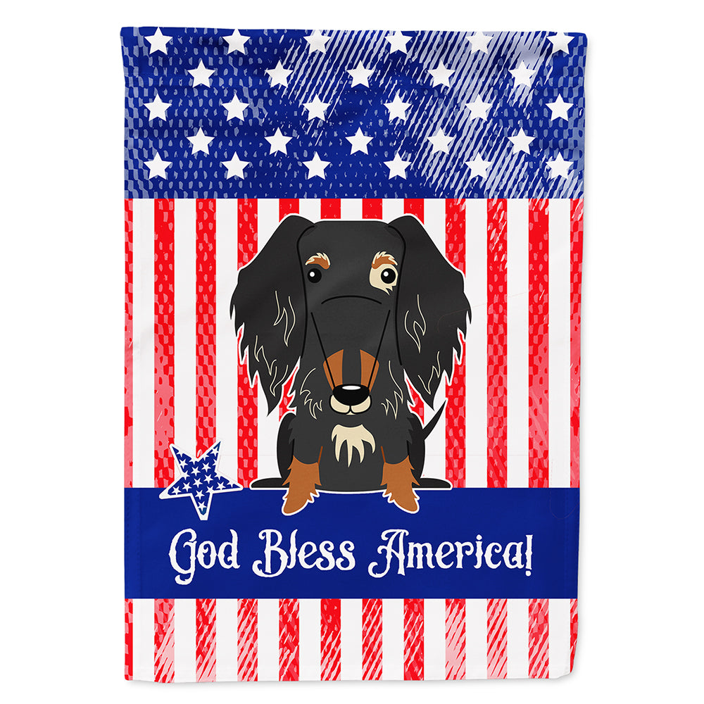 Patriotic USA Wire Haired Dachshund Dapple Flag Canvas House Size BB3123CHF  the-store.com.