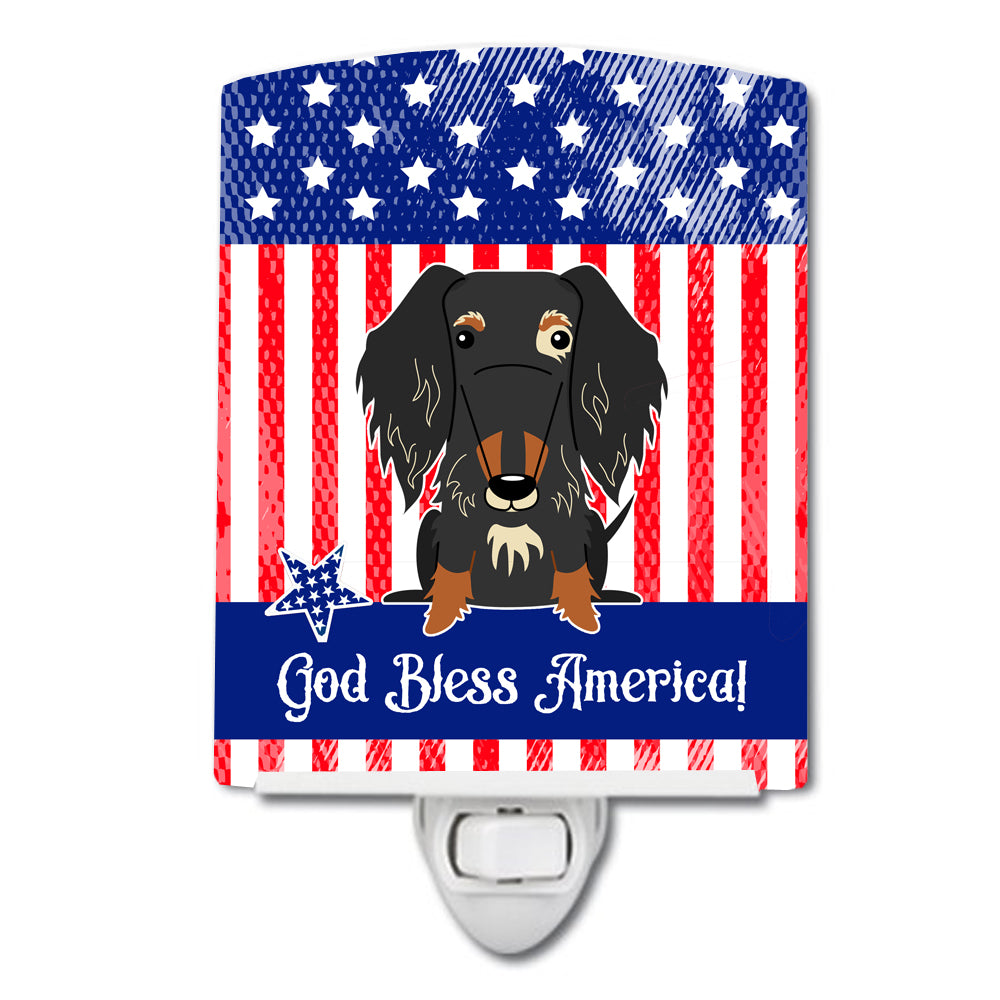 Patriotic USA Wire Haired Dachshund Dapple Ceramic Night Light BB3123CNL - the-store.com