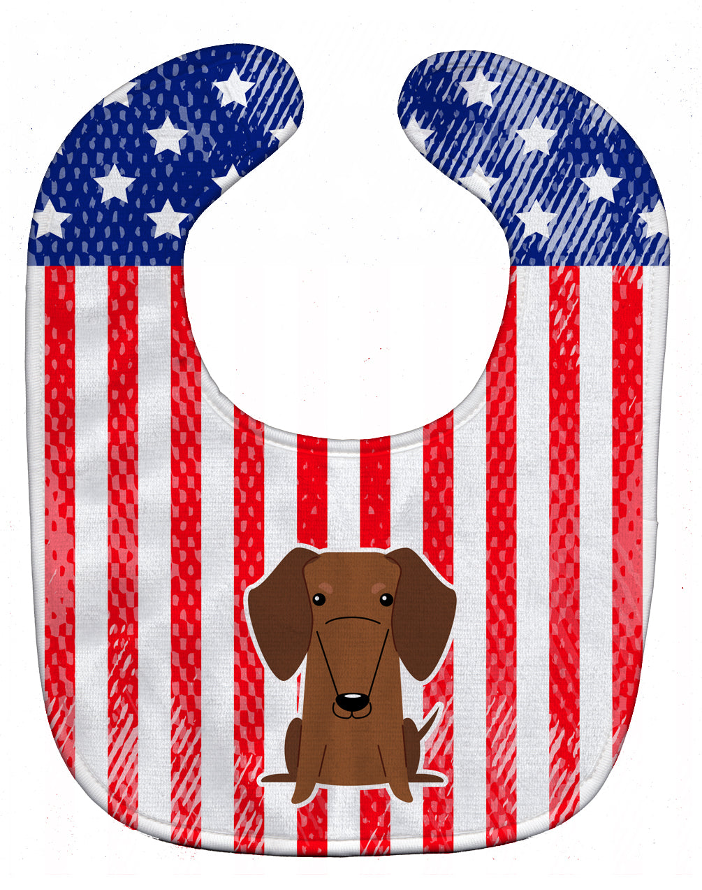 Patriotic USA Dachshund Red Brown Baby Bib BB3125BIB - the-store.com