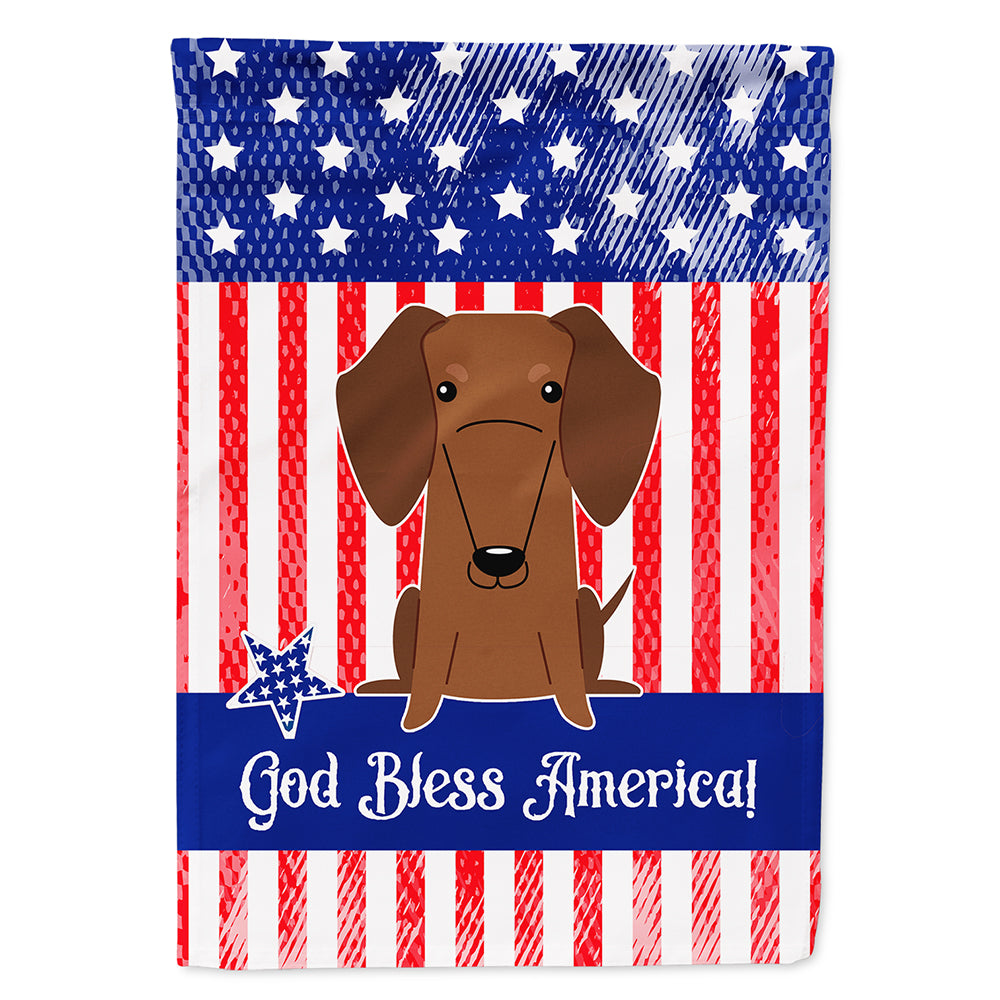 Patriotic USA Dachshund Red Brown Flag Canvas House Size BB3125CHF  the-store.com.