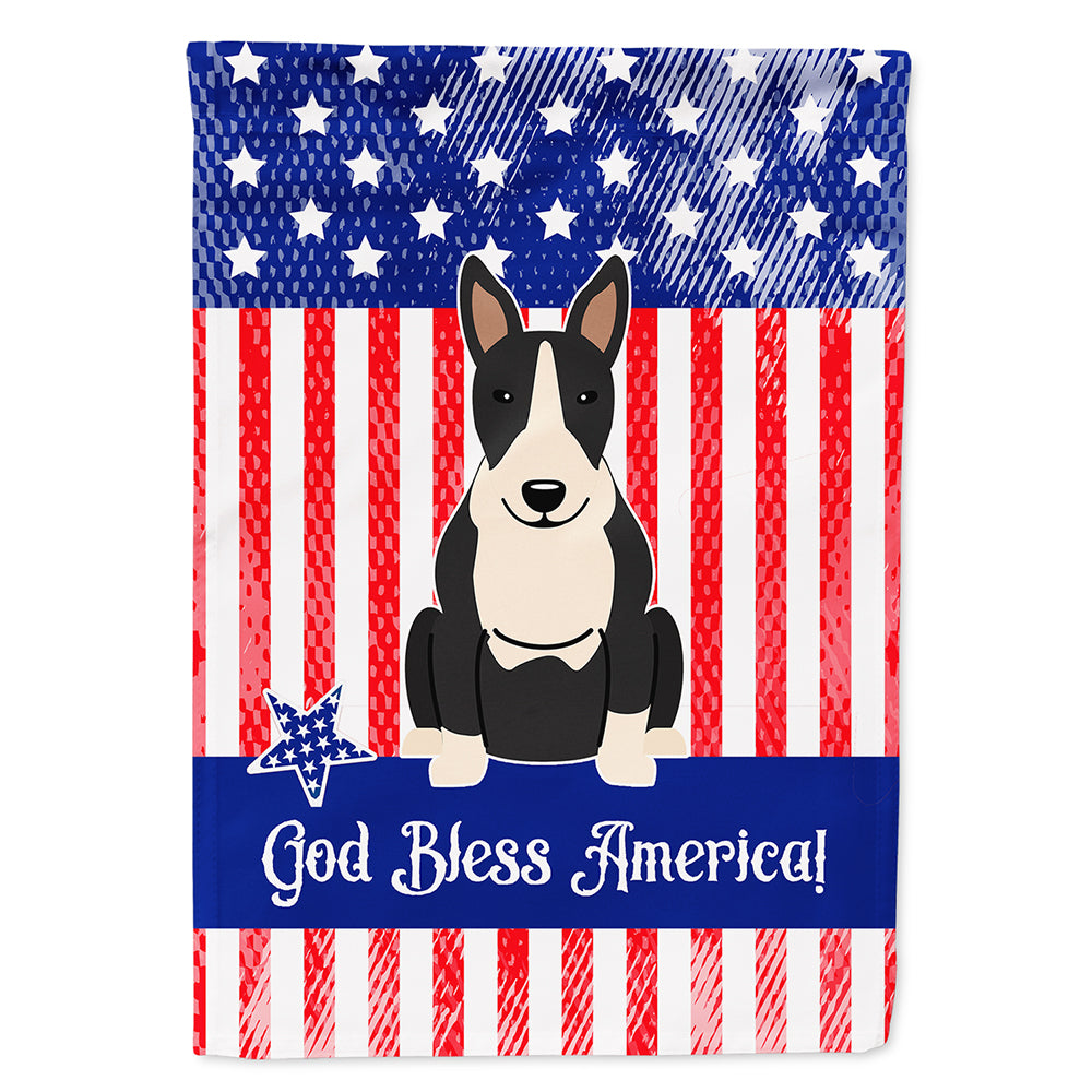 Patriotic USA Bull Terrier Black White Flag Canvas House Size BB3128CHF  the-store.com.