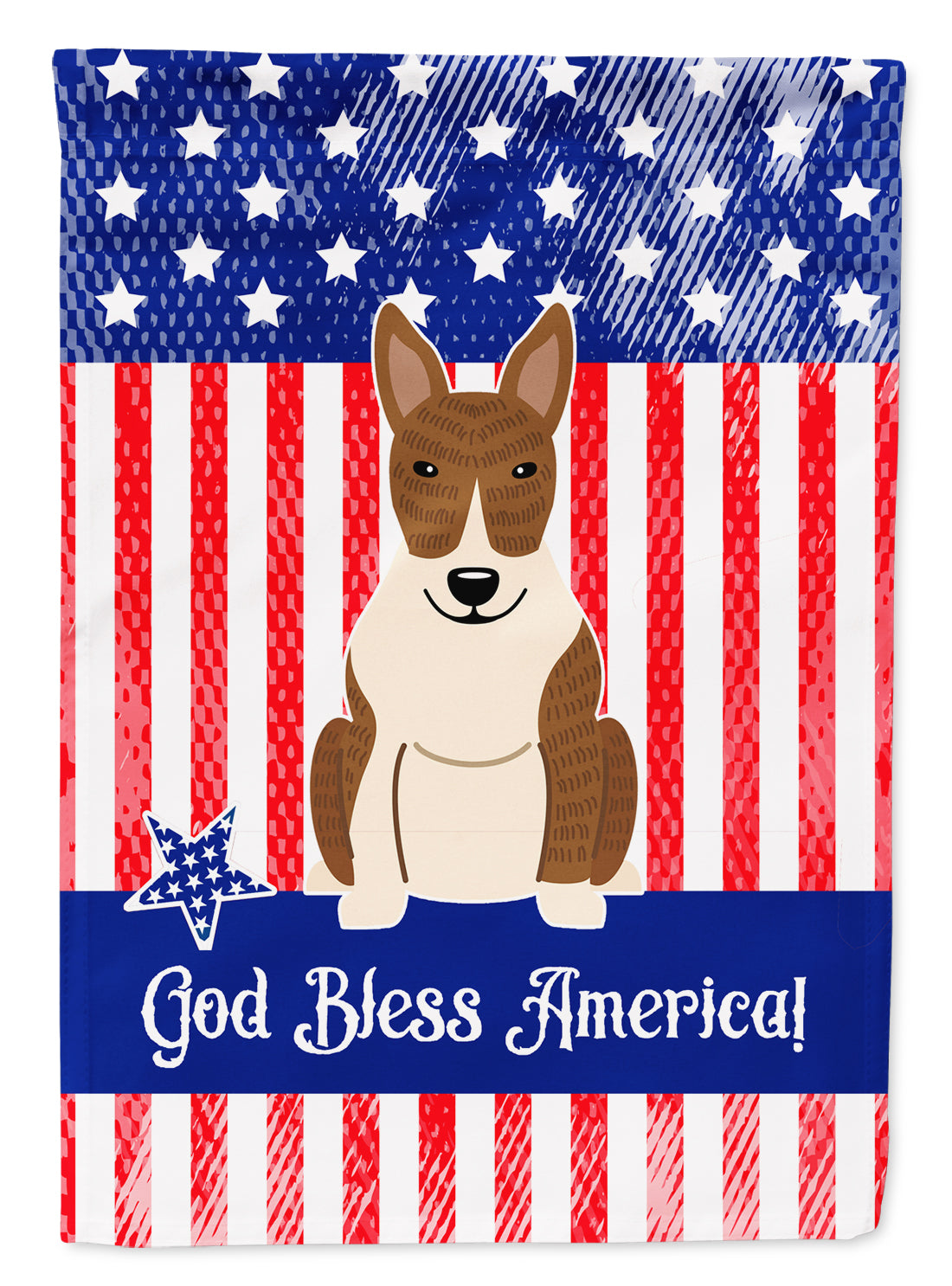 Patriotic USA Bull Terrier Brindle Flag Garden Size BB3132GF  the-store.com.