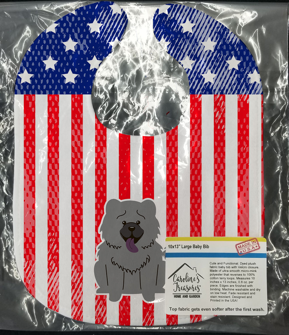 Patriotic USA Chow Chow Blue Baby Bib BB3134BIB - the-store.com