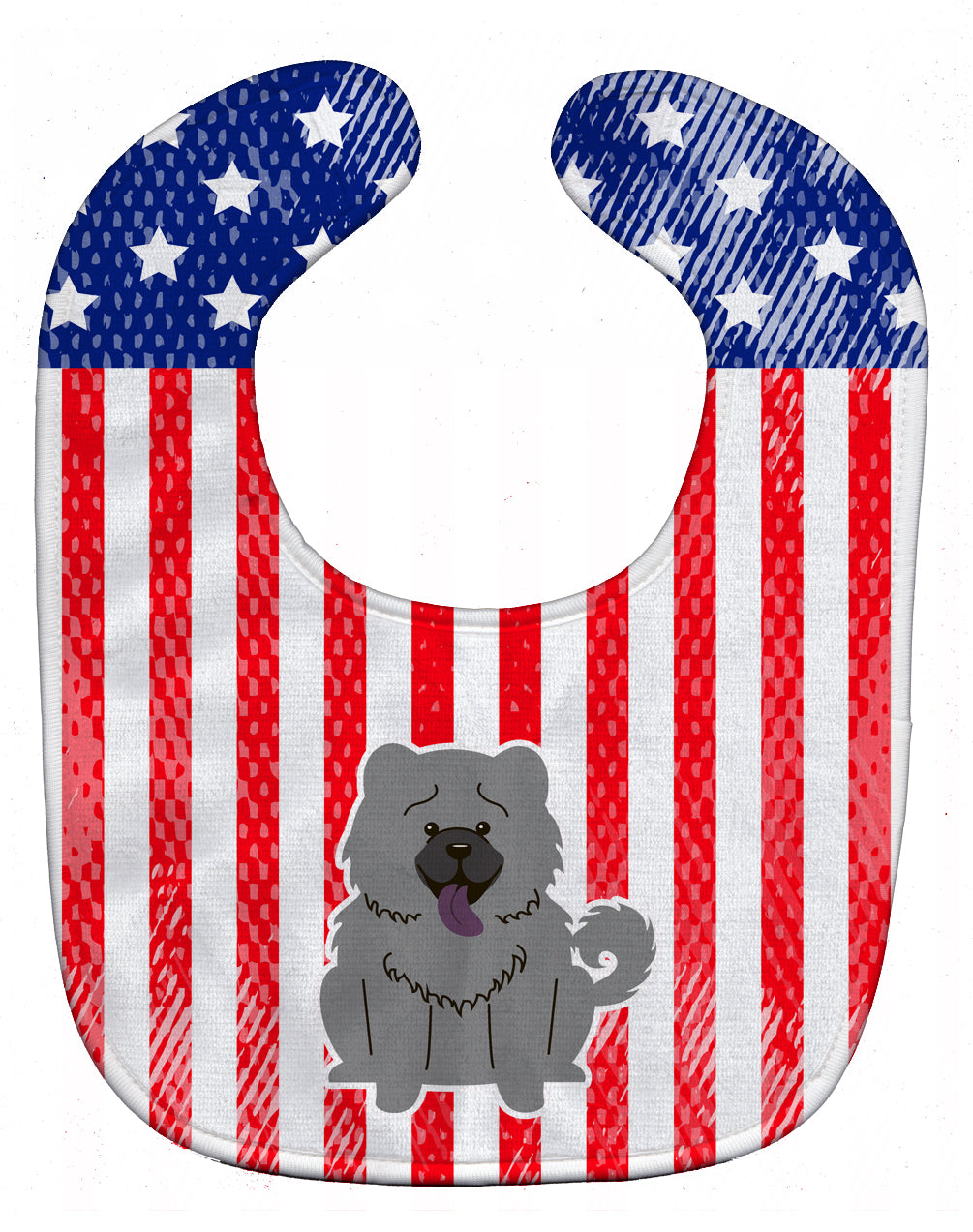 Patriotic USA Chow Chow Blue Baby Bib BB3134BIB - the-store.com