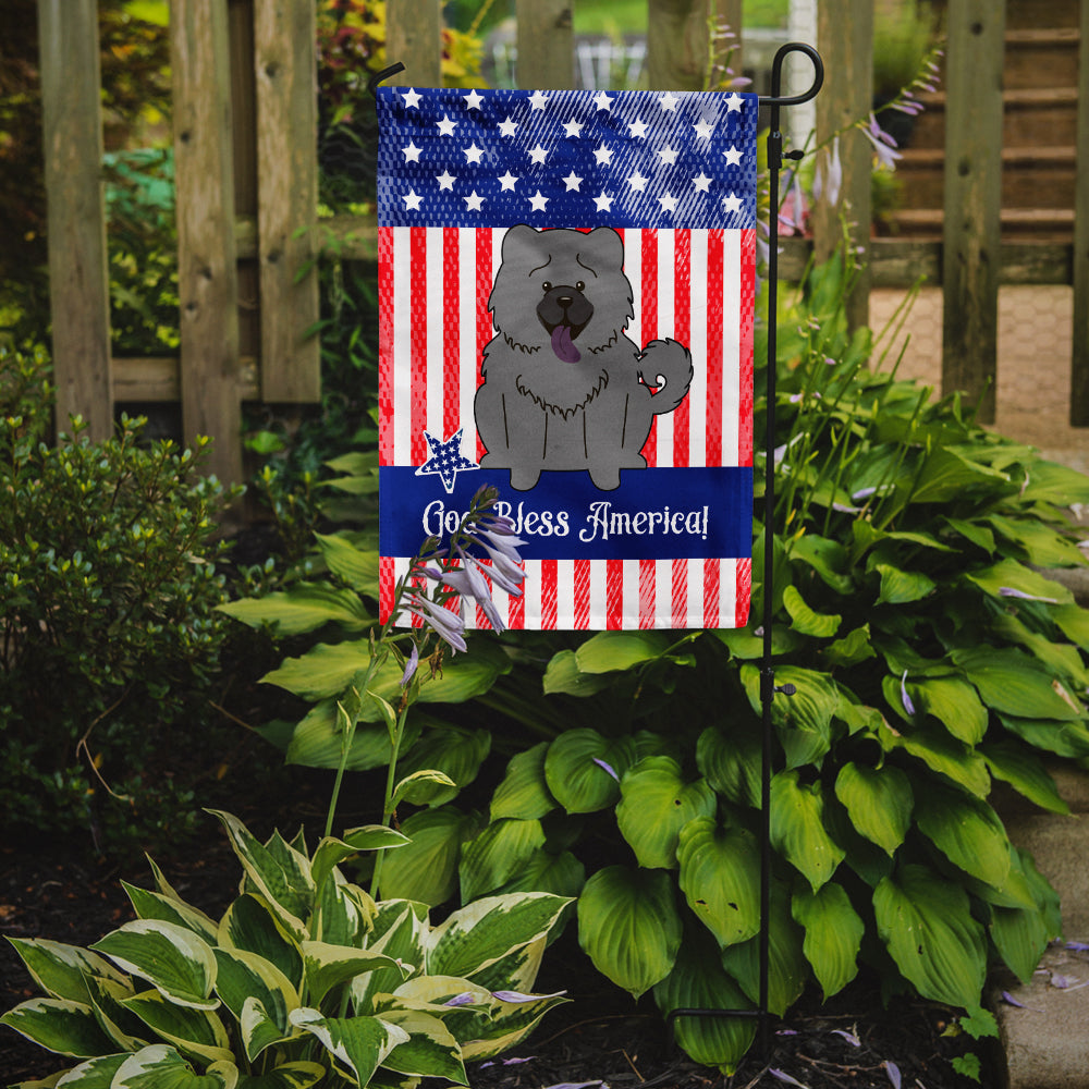 Patriotic USA Chow Chow Blue Flag Garden Size BB3134GF  the-store.com.