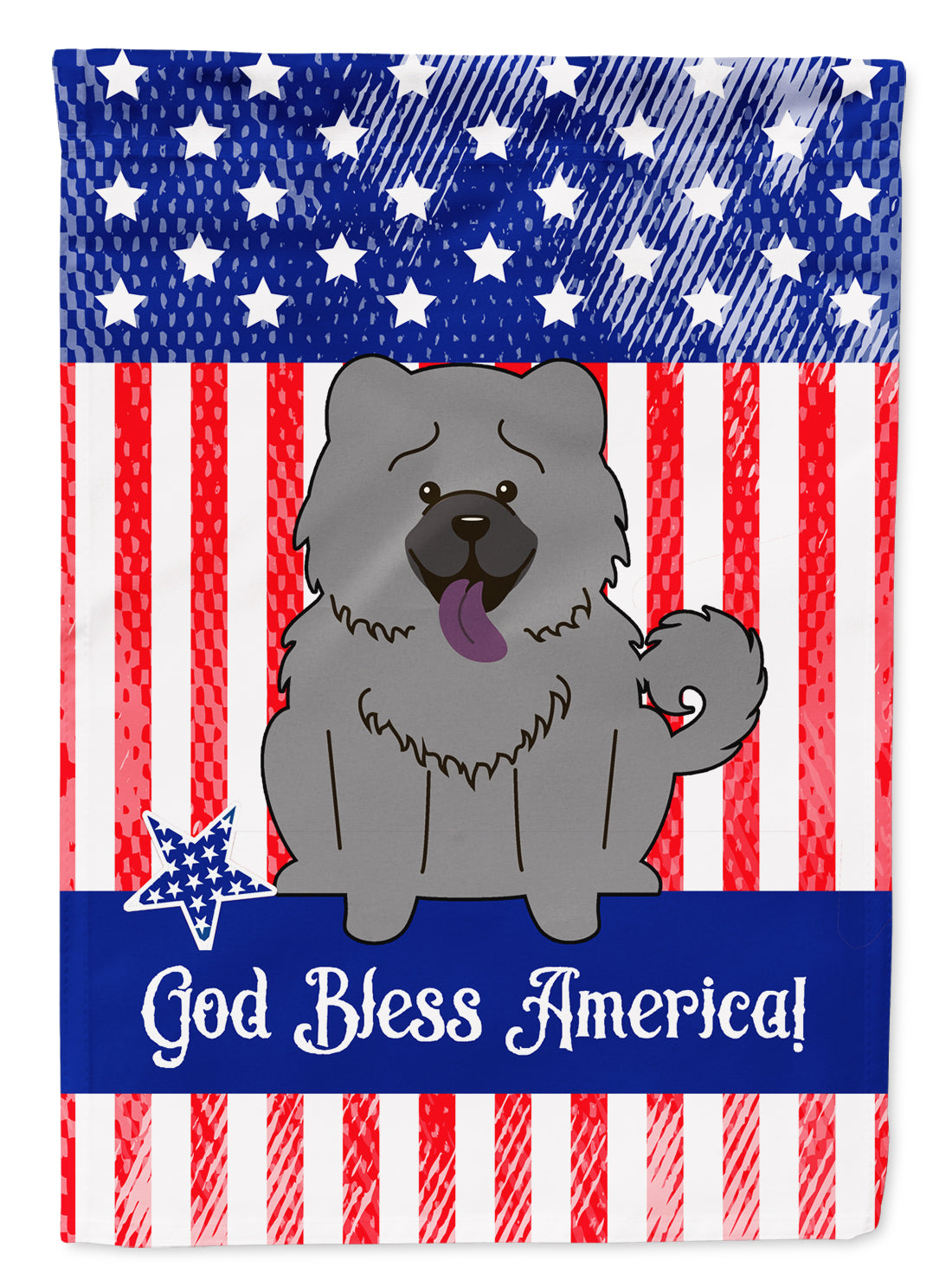 Patriotic USA Chow Chow Blue Flag Garden Size BB3134GF  the-store.com.