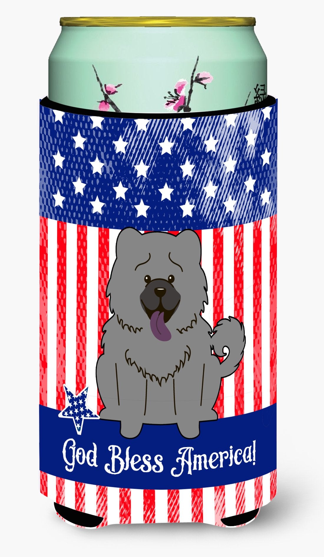 Patriotic USA Chow Chow Blue Tall Boy Beverage Insulator Hugger BB3134TBC by Caroline&#39;s Treasures