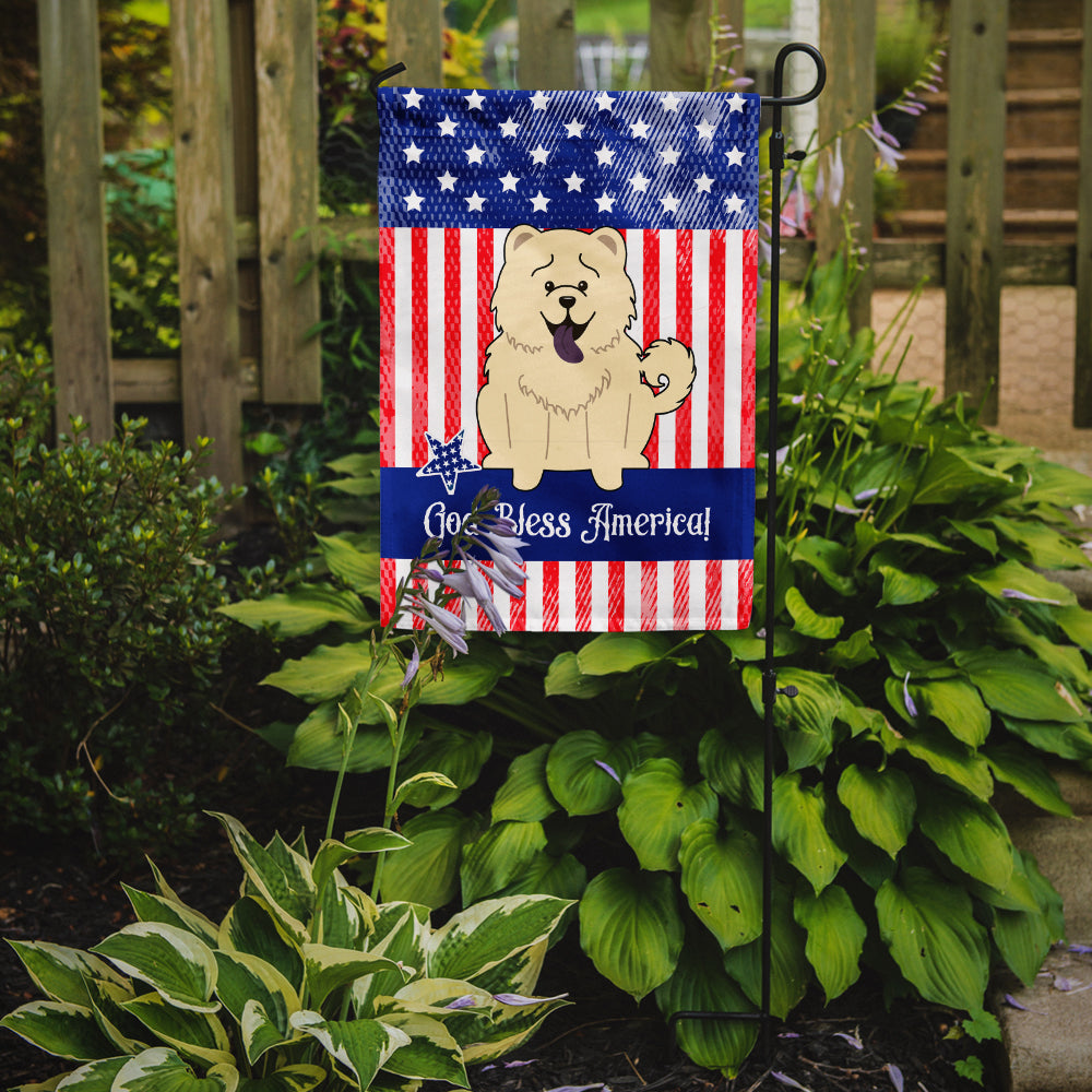 Patriotic USA Chow Chow White Flag Garden Size BB3135GF  the-store.com.