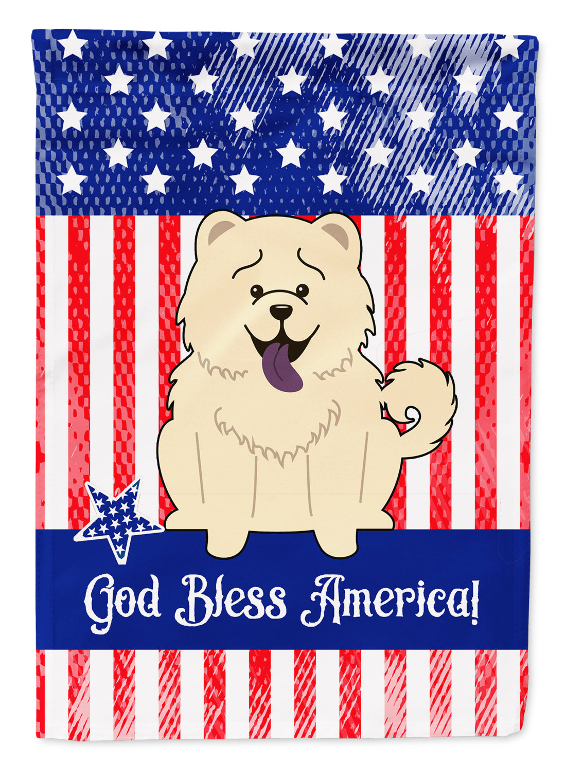 Patriotic USA Chow Chow White Flag Garden Size BB3135GF  the-store.com.