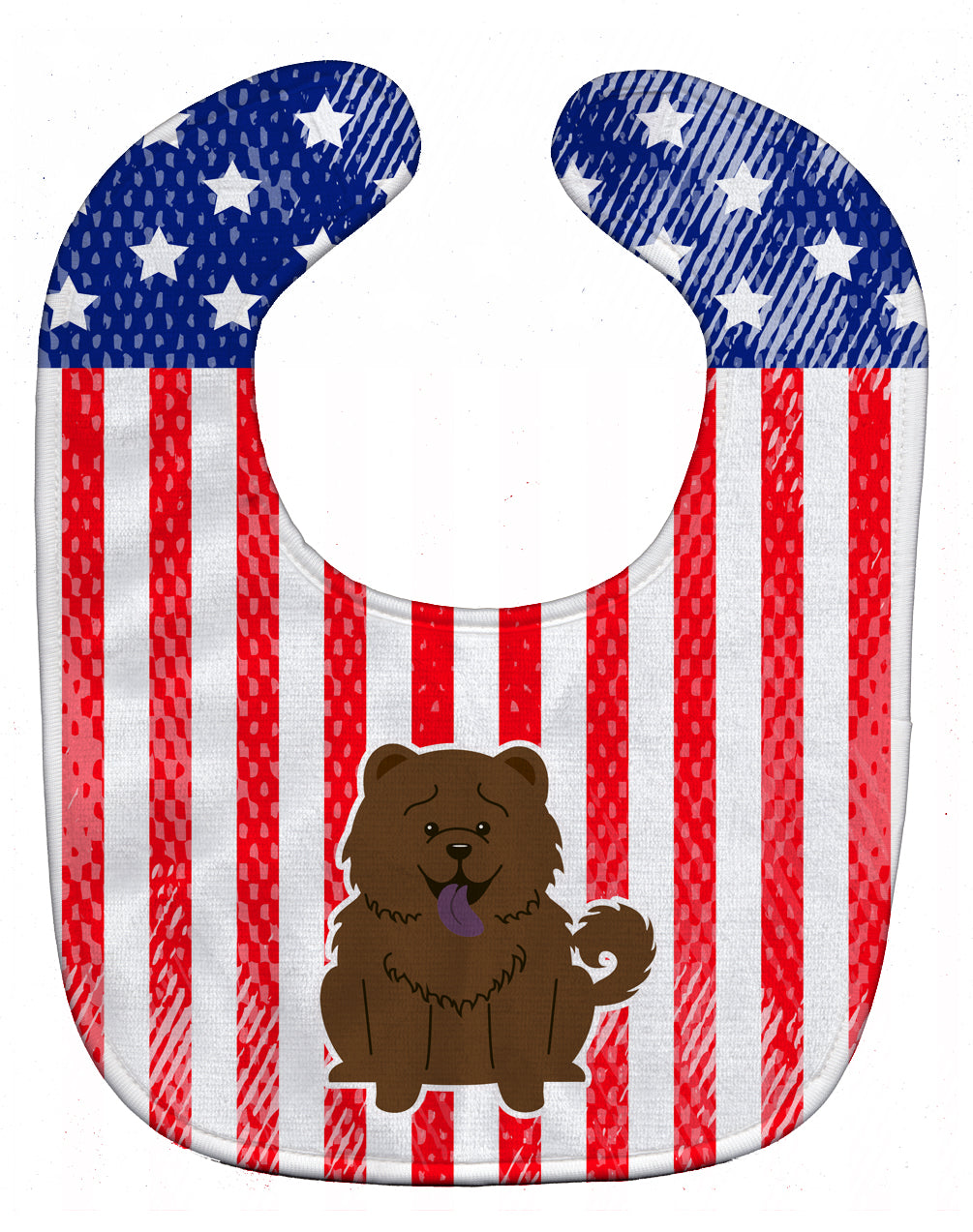 Patriotic USA Chow Chow Chocolate Baby Bib BB3136BIB - the-store.com