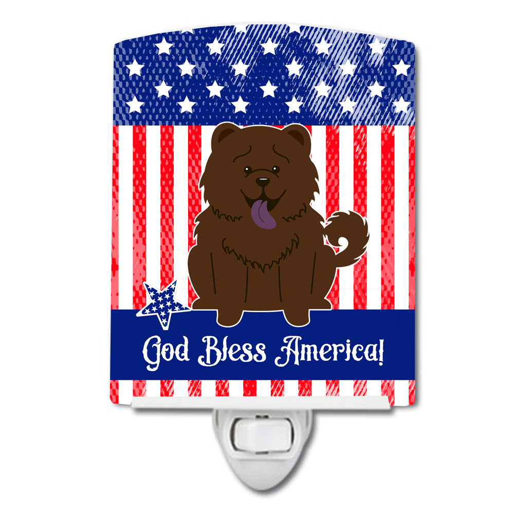 Patriotic USA Chow Chow Chocolate Ceramic Night Light BB3136CNL - the-store.com