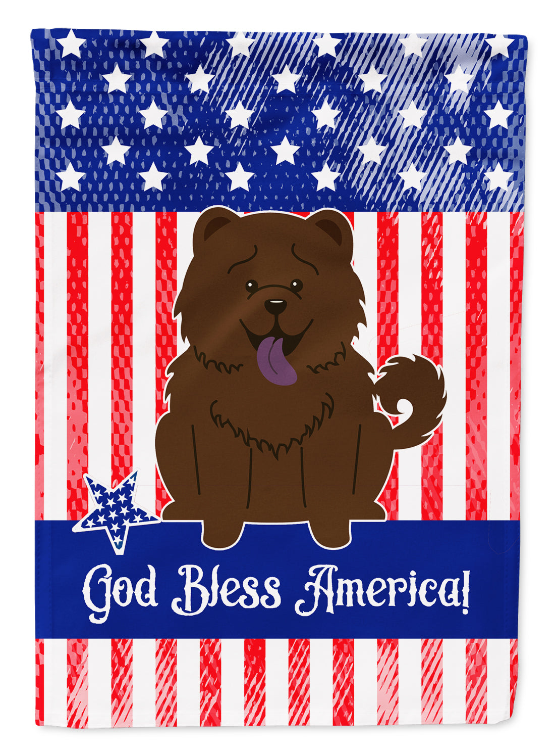 Patriotic USA Chow Chow Chocolate Flag Garden Size  the-store.com.