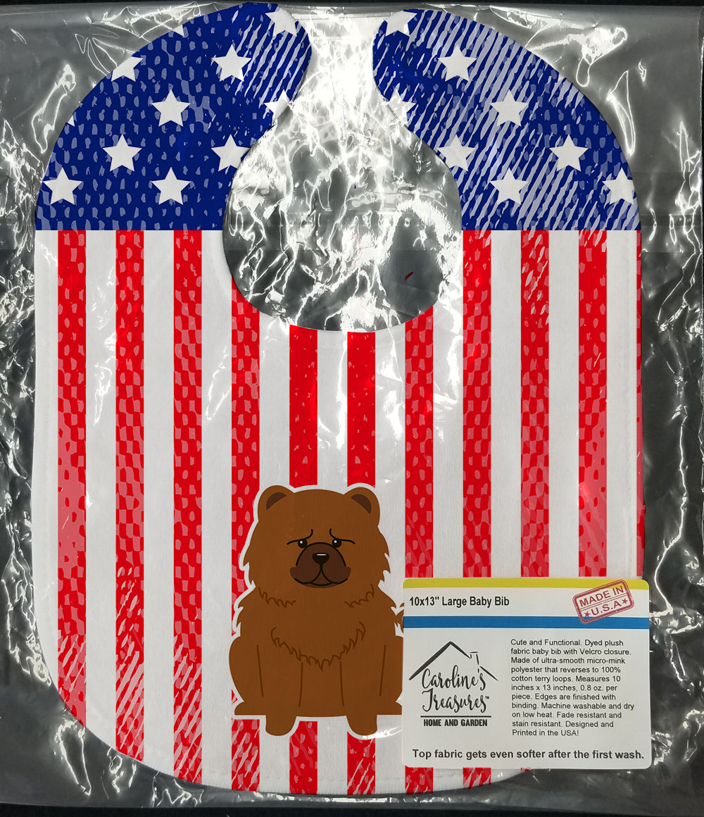 Patriotic USA Chow Chow Red Baby Bib BB3137BIB - the-store.com