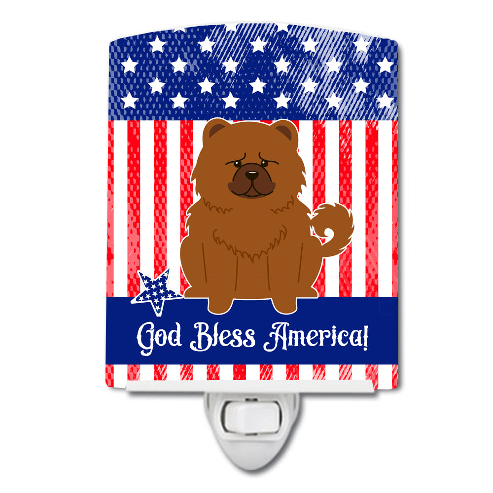 Patriotic USA Chow Chow Red Ceramic Night Light BB3137CNL - the-store.com