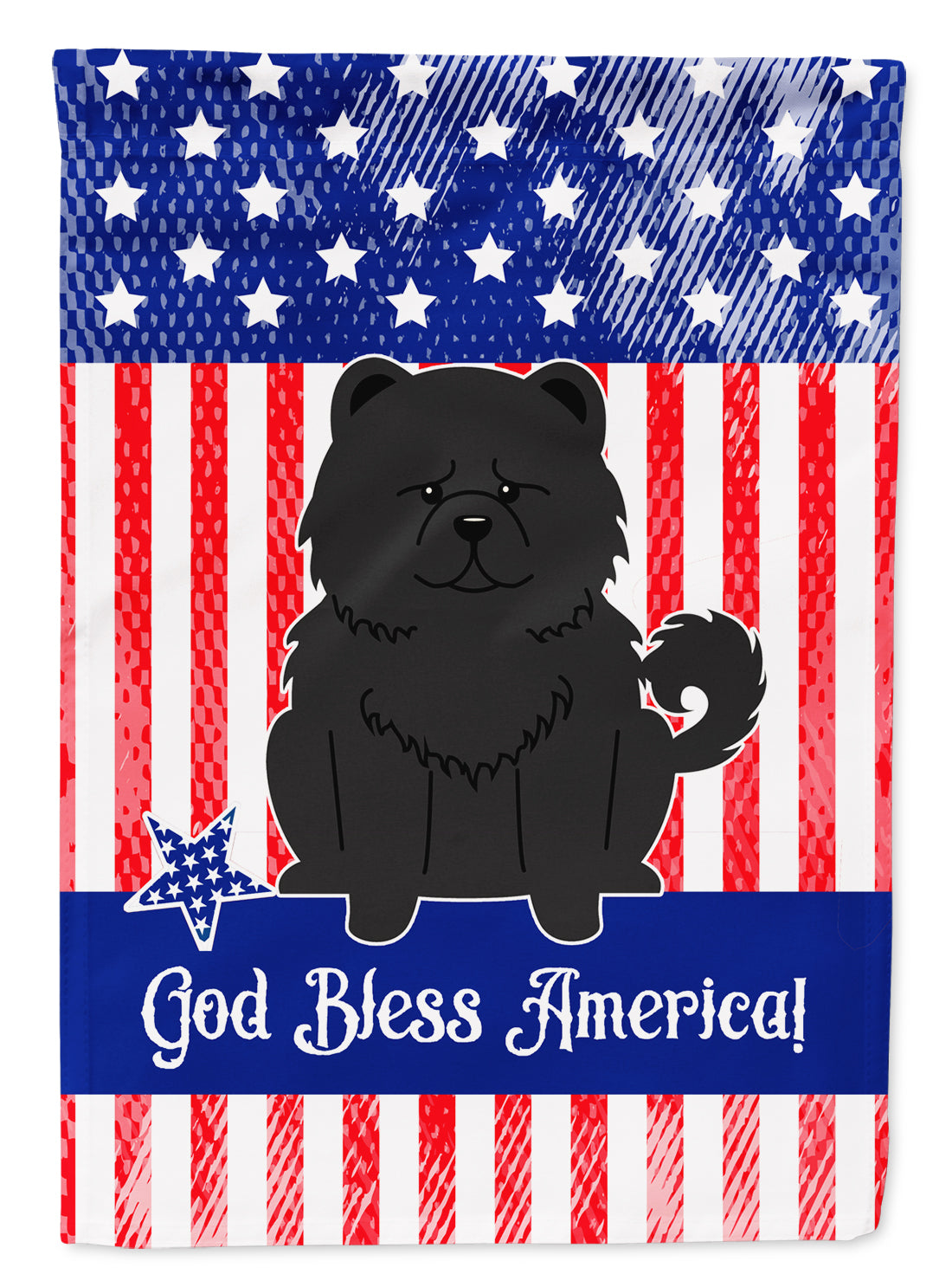 Patriotic USA Chow Chow Black Flag Garden Size BB3138GF  the-store.com.