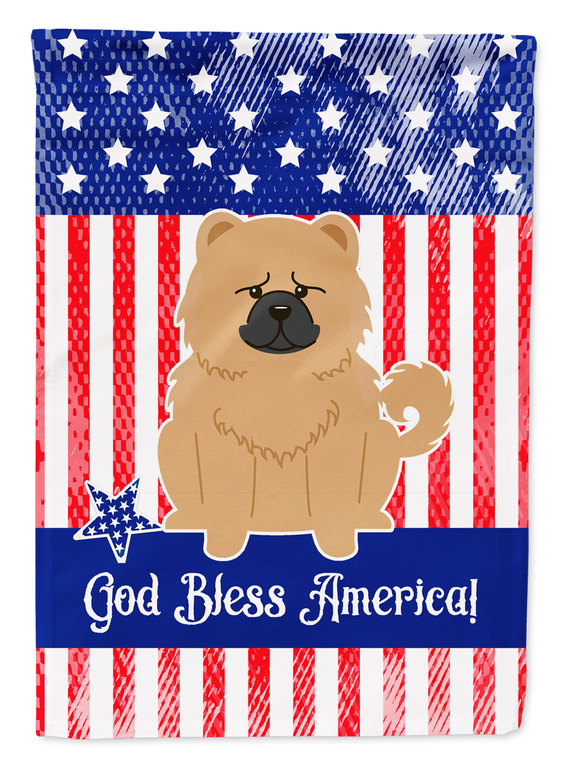 Patriotic USA Chow Chow Cream Flag Garden Size BB3139GF  the-store.com.