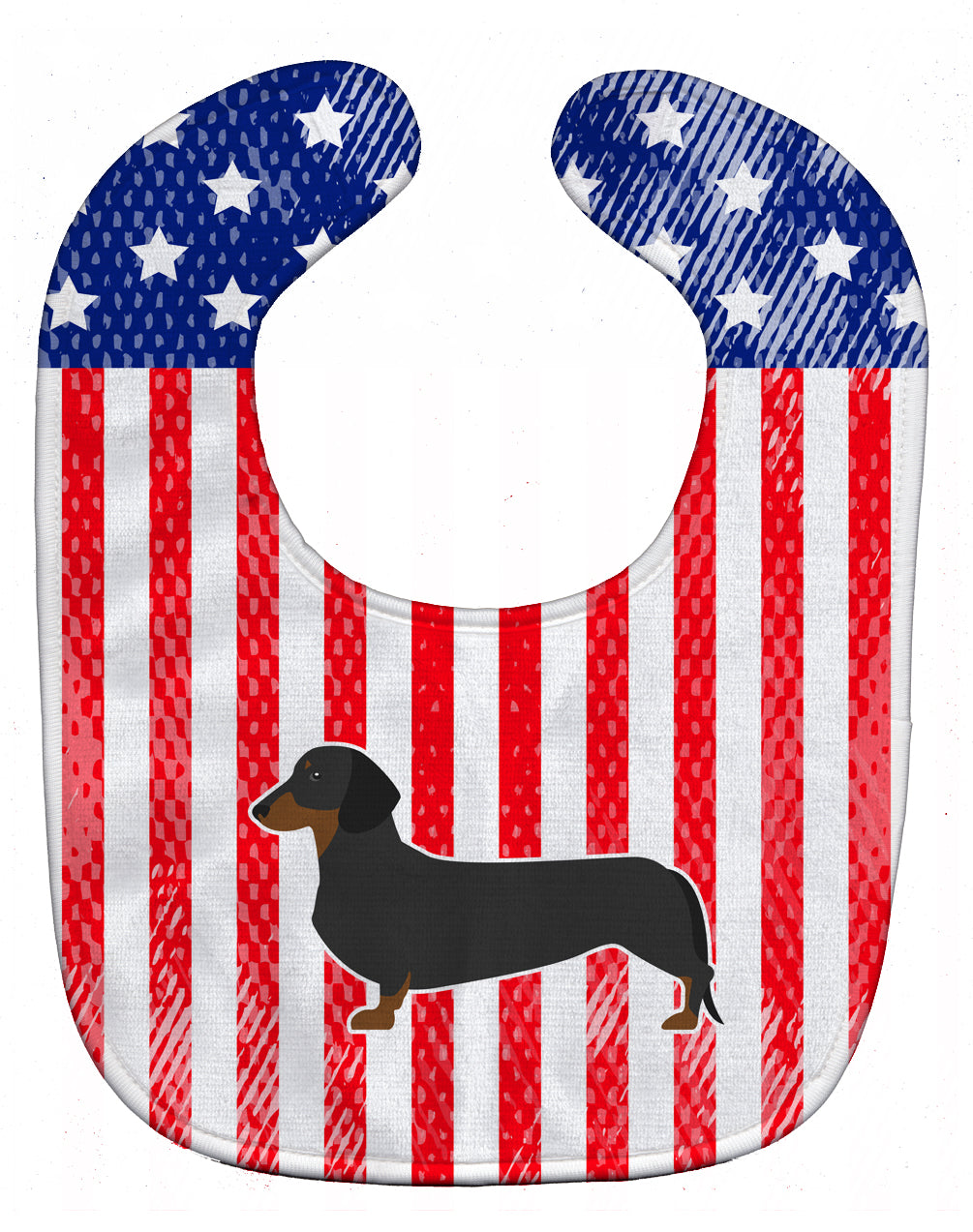 USA Patriotic Dachshund Baby Bib BB3282BIB - the-store.com