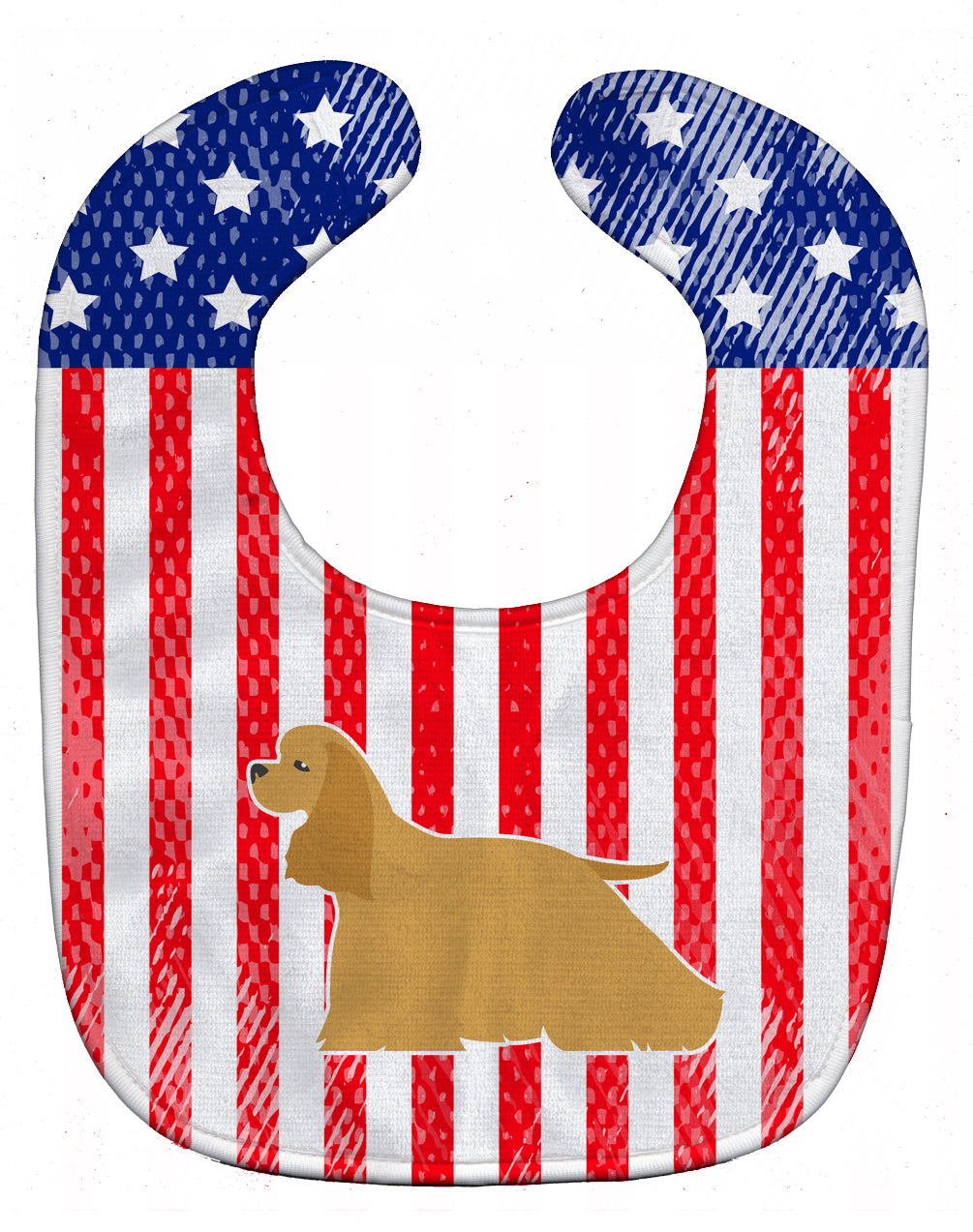 USA Patriotic Cocker Spaniel Baby Bib BB3286BIB - the-store.com