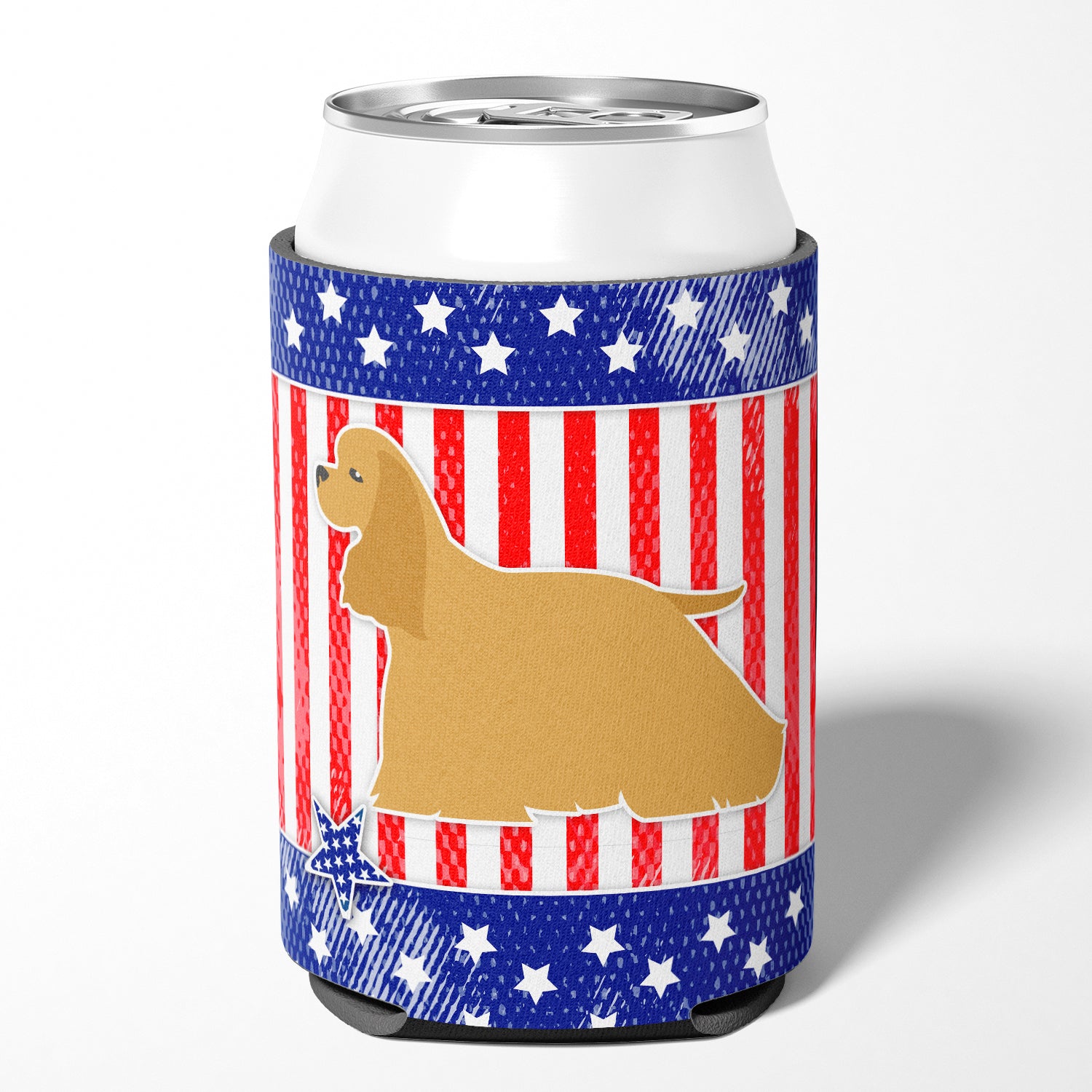 USA Patriotic Cocker Spaniel Can or Bottle Hugger BB3286CC  the-store.com.