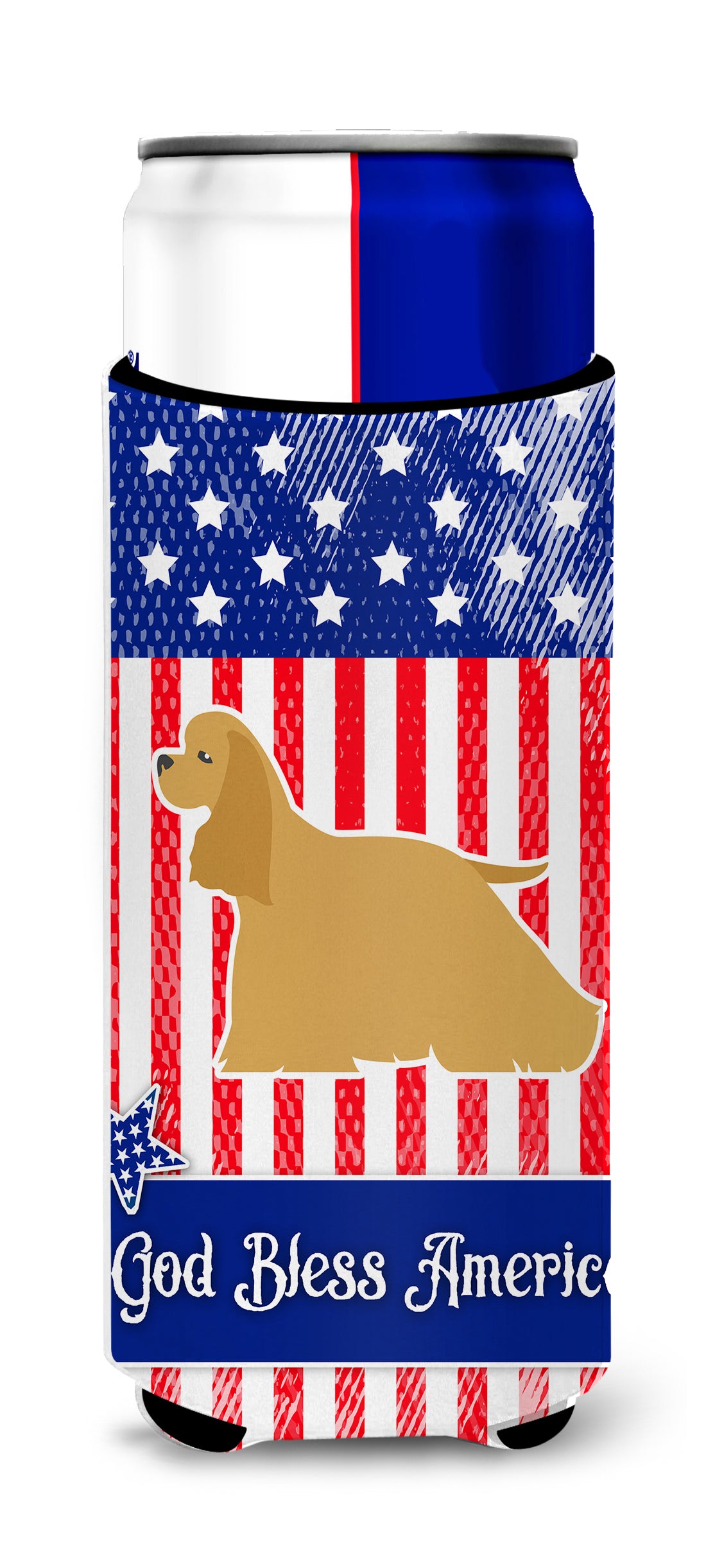 USA Patriotic Cocker Spaniel  Ultra Hugger for slim cans BB3286MUK  the-store.com.