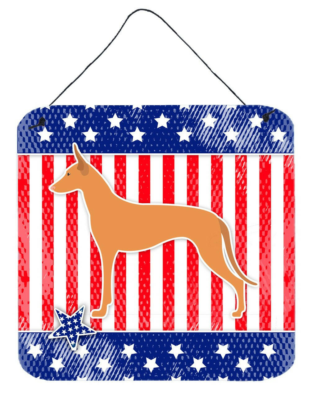 USA Patriotic Pharaoh Hound Wall or Door Hanging Prints BB3288DS66 by Caroline's Treasures