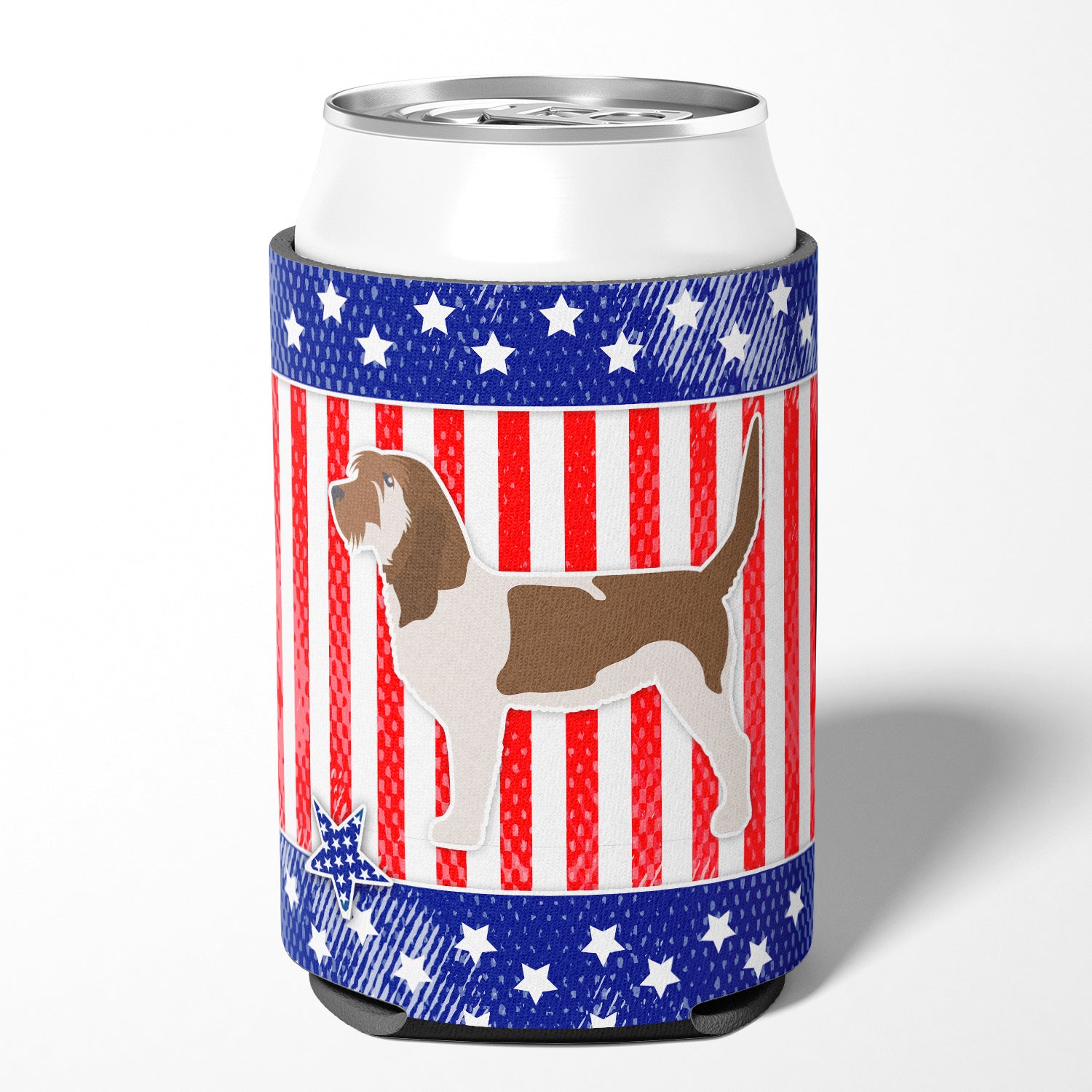 USA Patriotic Grand Basset Griffon Vendeen Can or Bottle Hugger BB3290CC  the-store.com.