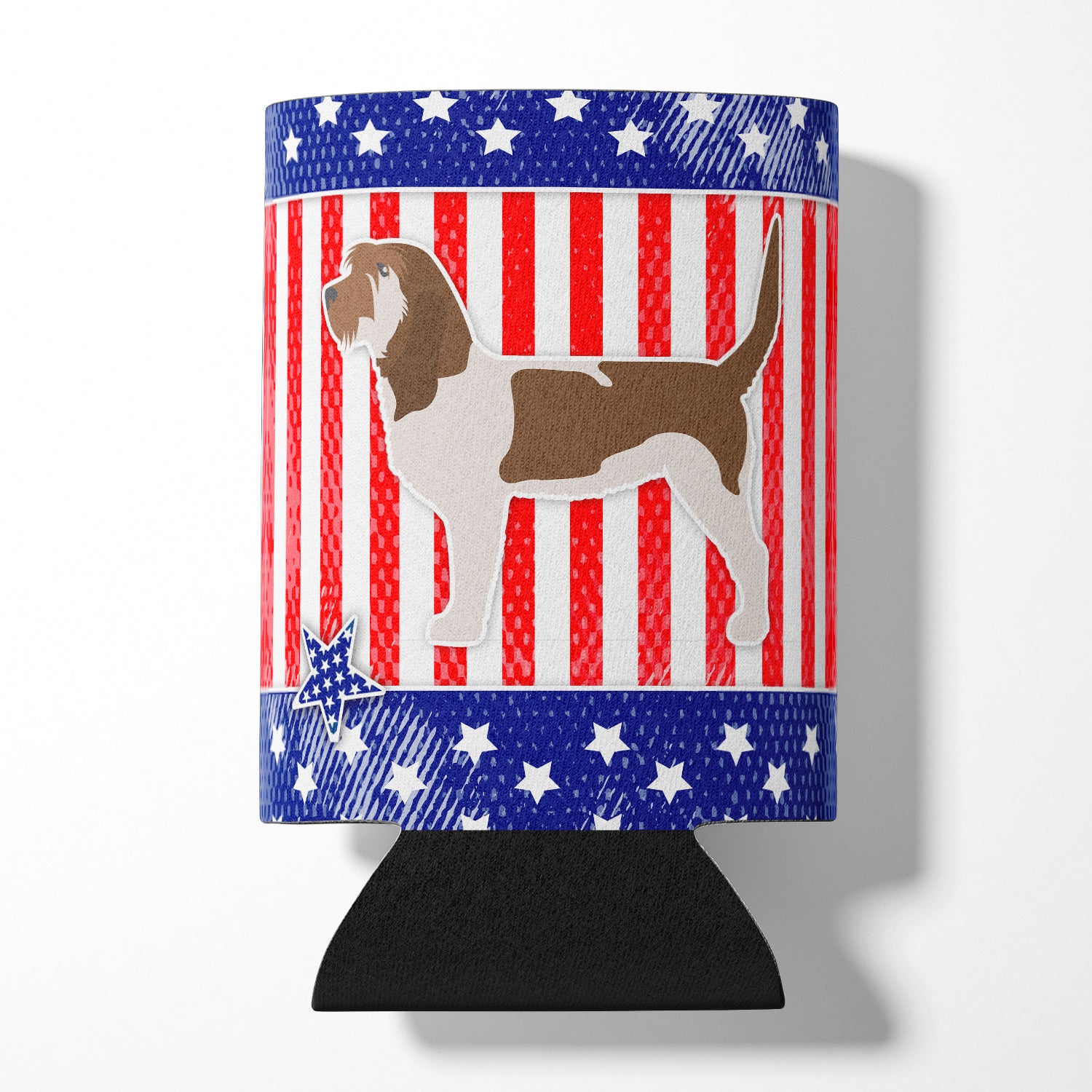 USA Patriotic Grand Basset Griffon Vendeen Can or Bottle Hugger BB3290CC  the-store.com.