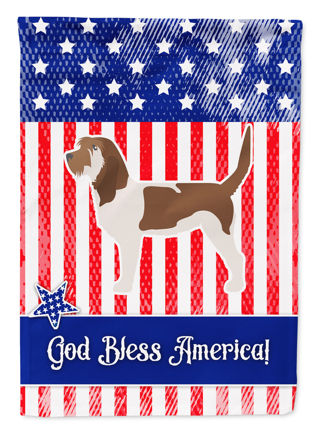 USA Patriotic Grand Basset Griffon Vendeen Flag Garden Size BB3290GF  the-store.com.