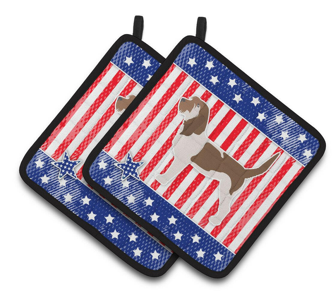 USA Patriotic Grand Basset Griffon Vendeen Pair of Pot Holders BB3290PTHD by Caroline's Treasures