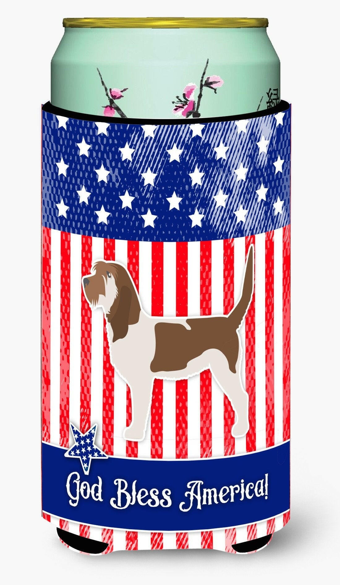 USA Patriotic Grand Basset Griffon Vendeen Tall Boy Beverage Insulator Hugger BB3290TBC by Caroline&#39;s Treasures