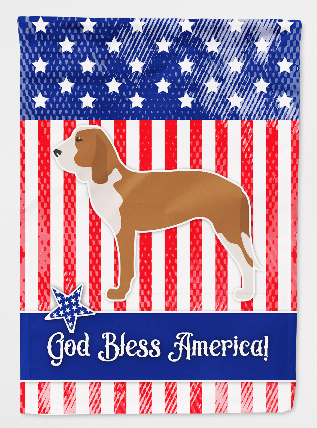 USA Patriotic Spanish Hound Flag Canvas House Size BB3291CHF  the-store.com.