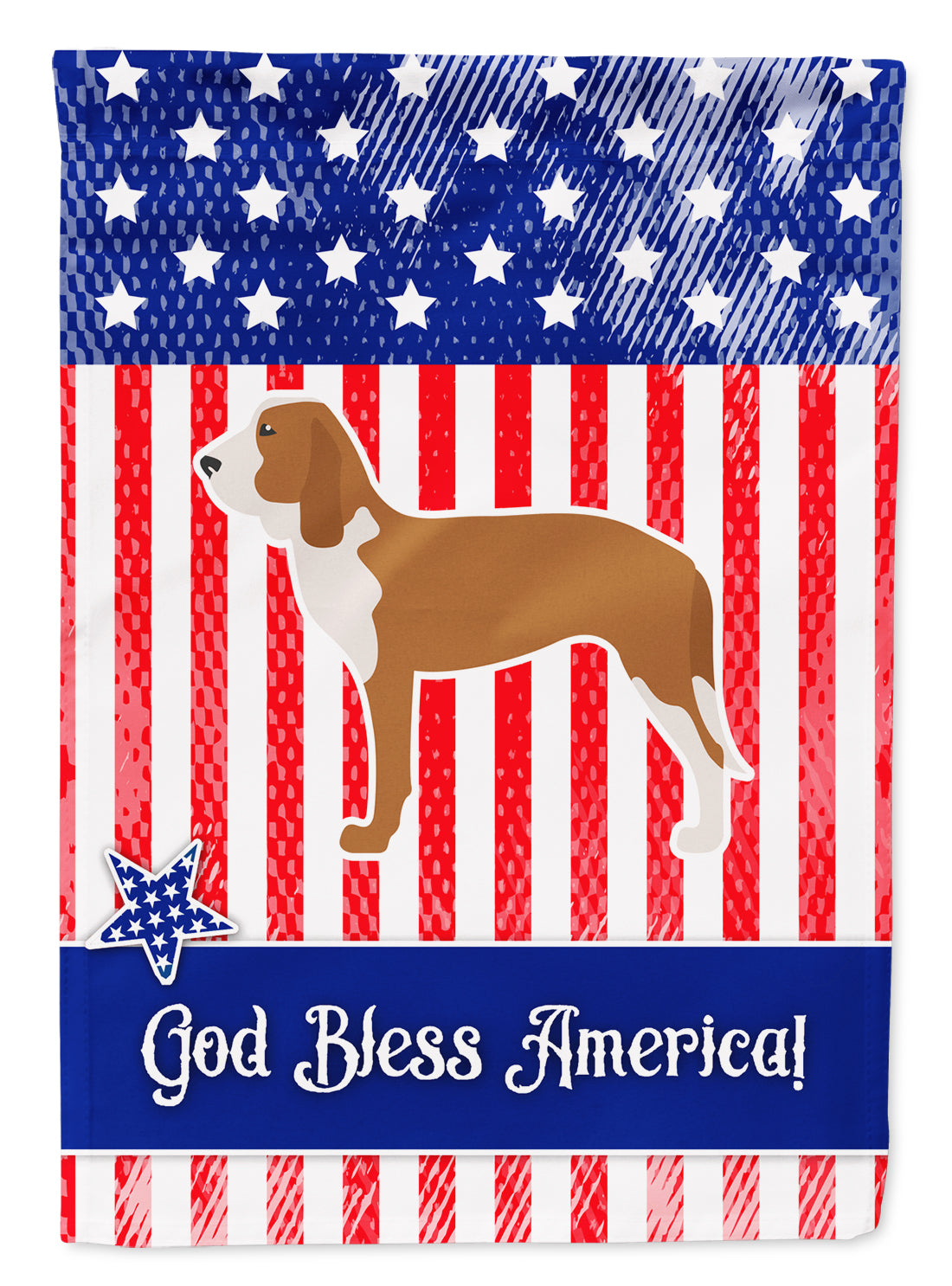 USA Patriotic Spanish Hound Flag Garden Size BB3291GF  the-store.com.