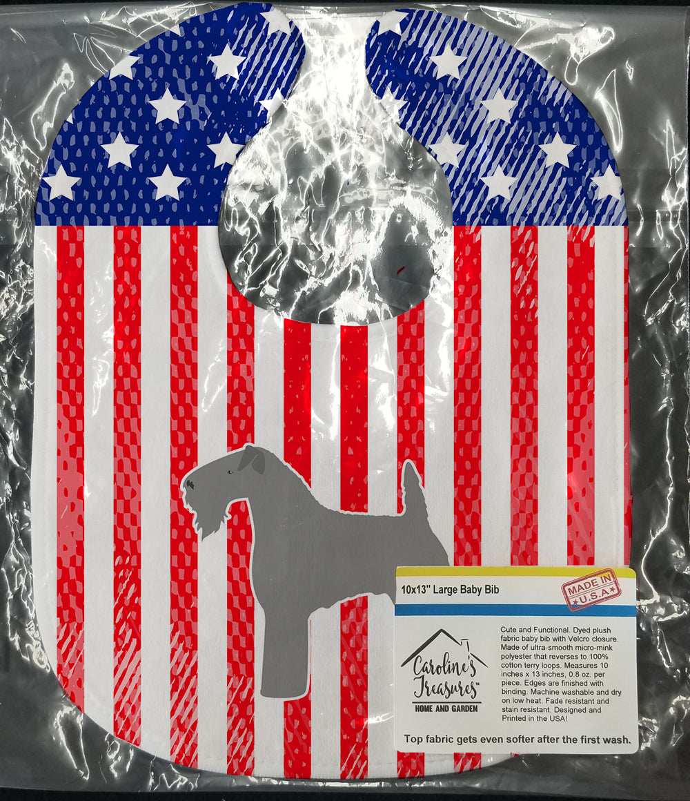 USA Patriotic Kerry Blue Terrier Baby Bib BB3292BIB - the-store.com