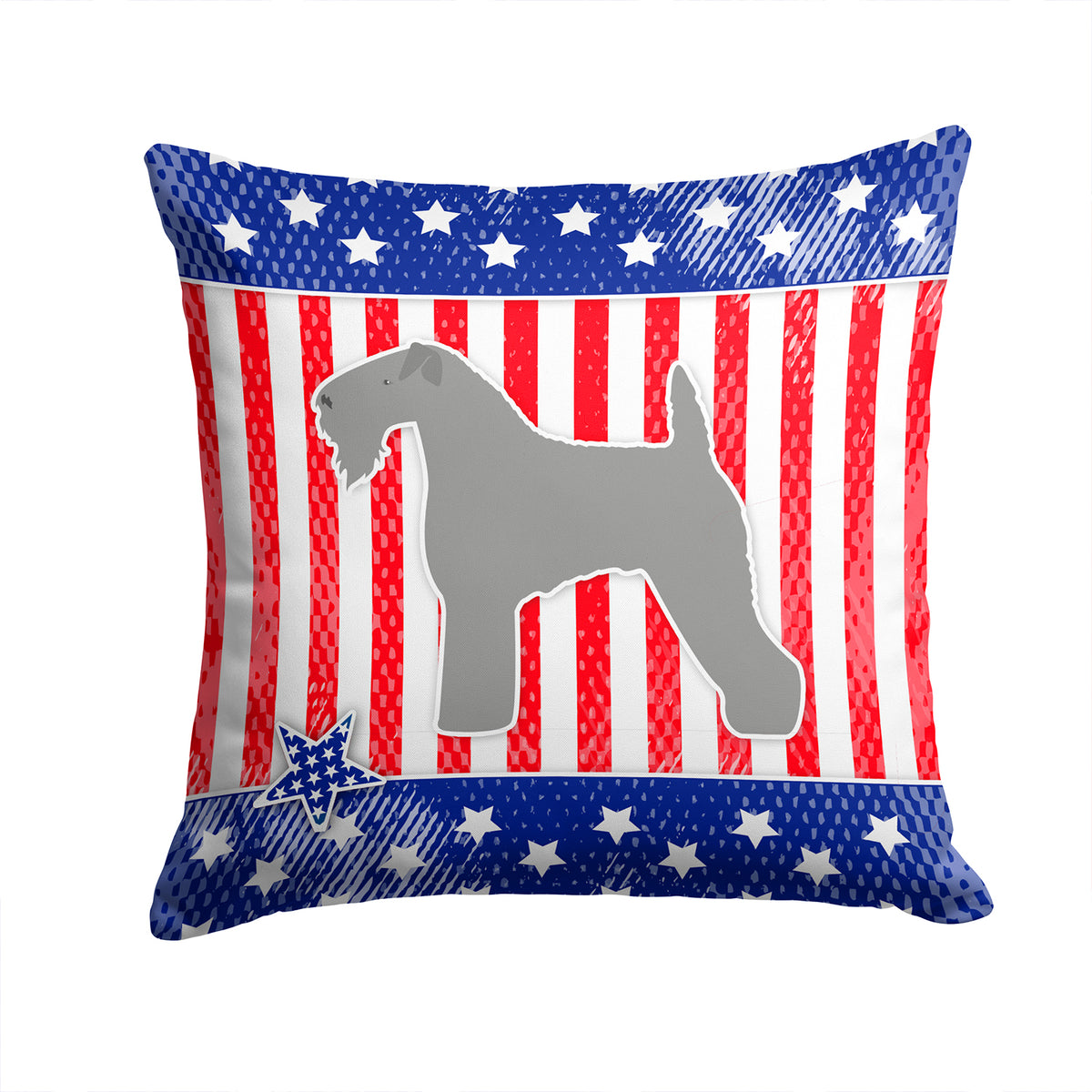 USA Patriotic Kerry Blue Terrier Fabric Decorative Pillow BB3292PW1414 - the-store.com