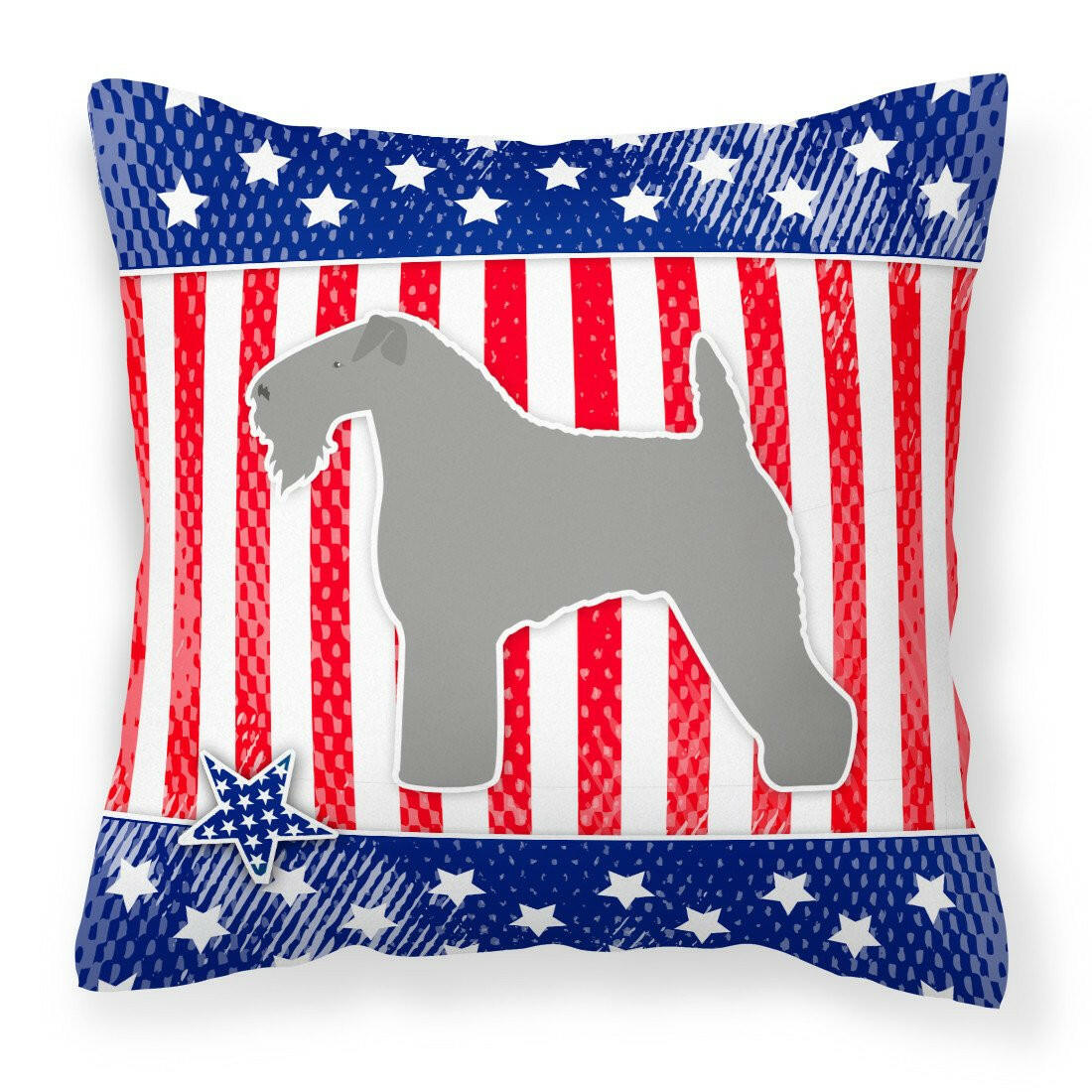 USA Patriotic Kerry Blue Terrier Fabric Decorative Pillow BB3292PW1818 by Caroline&#39;s Treasures
