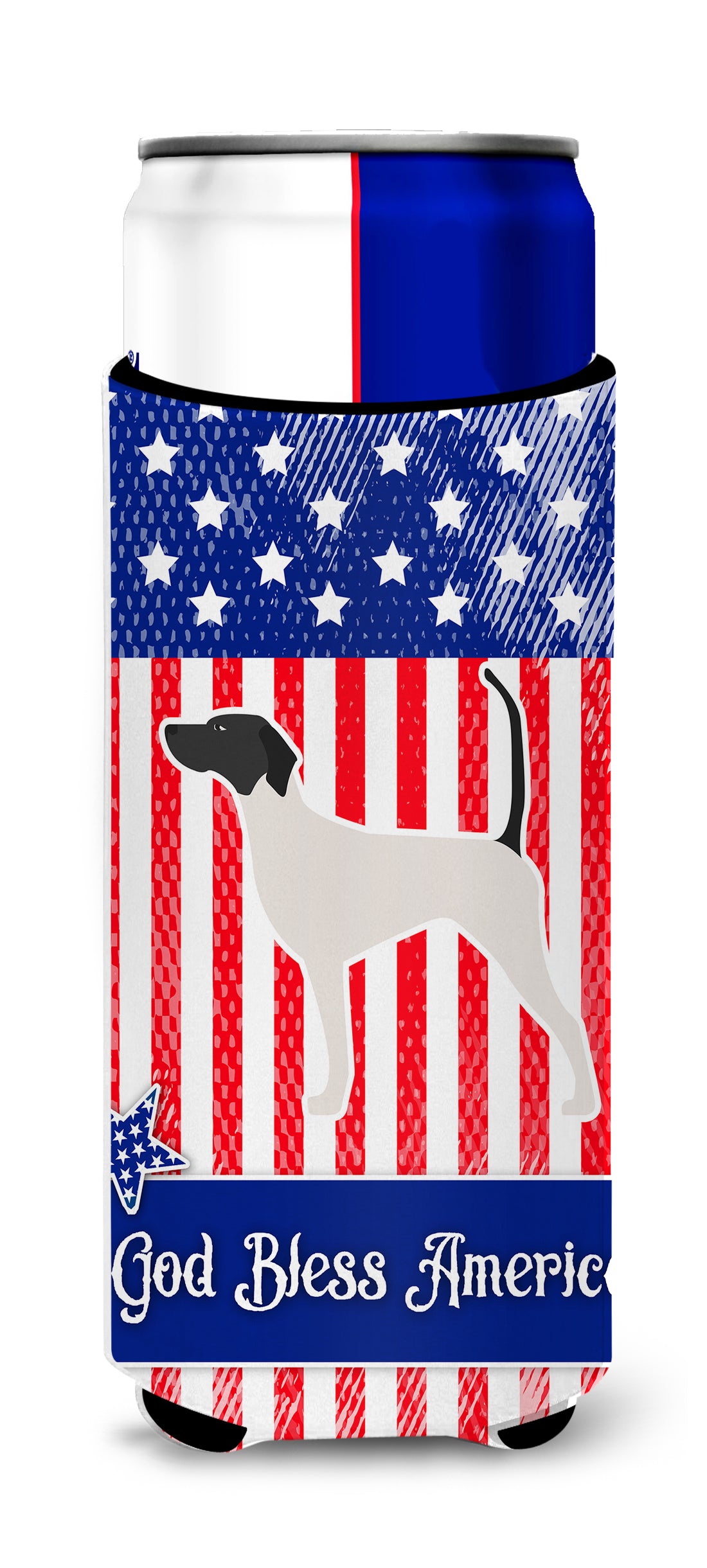 USA Patriotic English Pointer  Ultra Hugger for slim cans BB3295MUK  the-store.com.