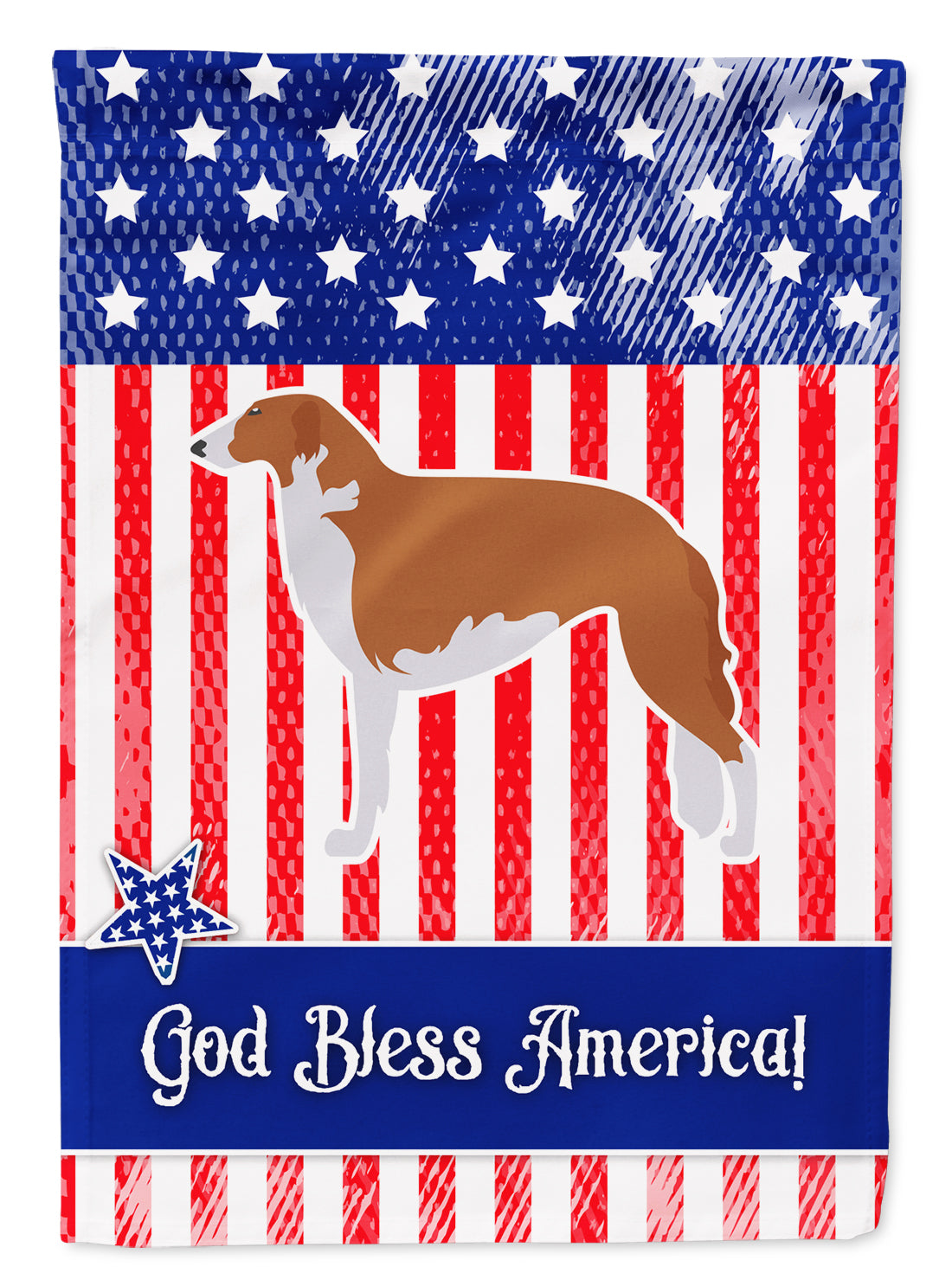 USA Patriotic Borzoi Russian Greyhound Flag Garden Size BB3299GF  the-store.com.