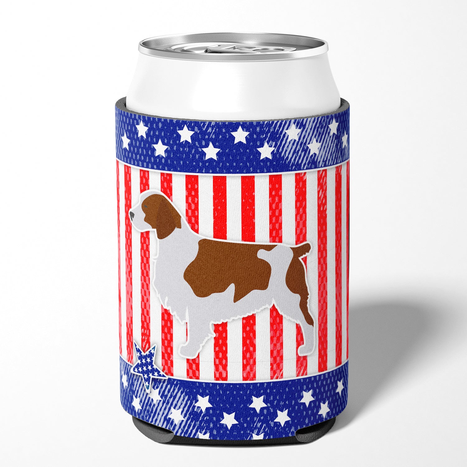 USA Patriotic Welsh Springer Spaniel Can or Bottle Hugger BB3300CC  the-store.com.